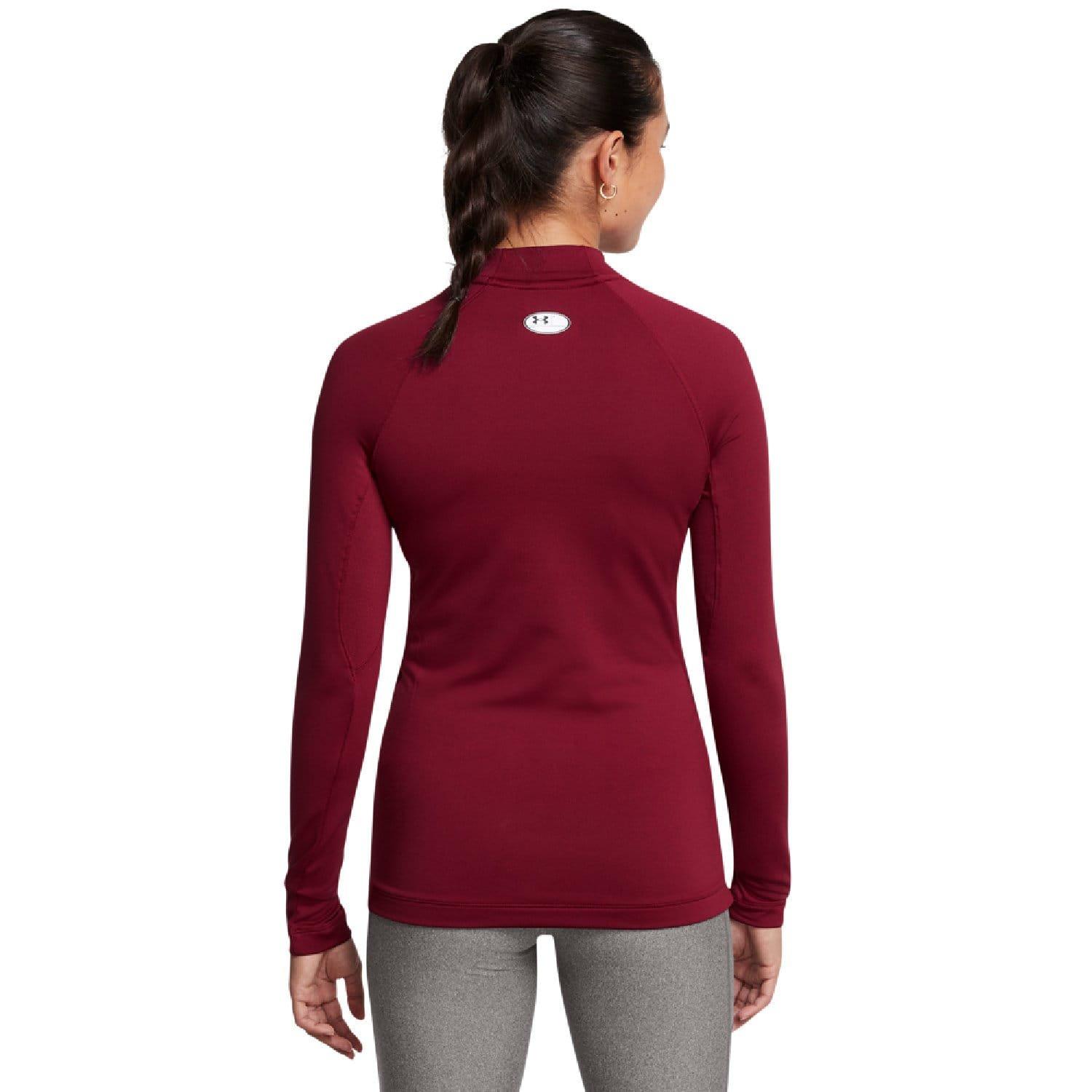 Red - Under Armour - ColdGear Mock Neck Long Sleeve Top - 2