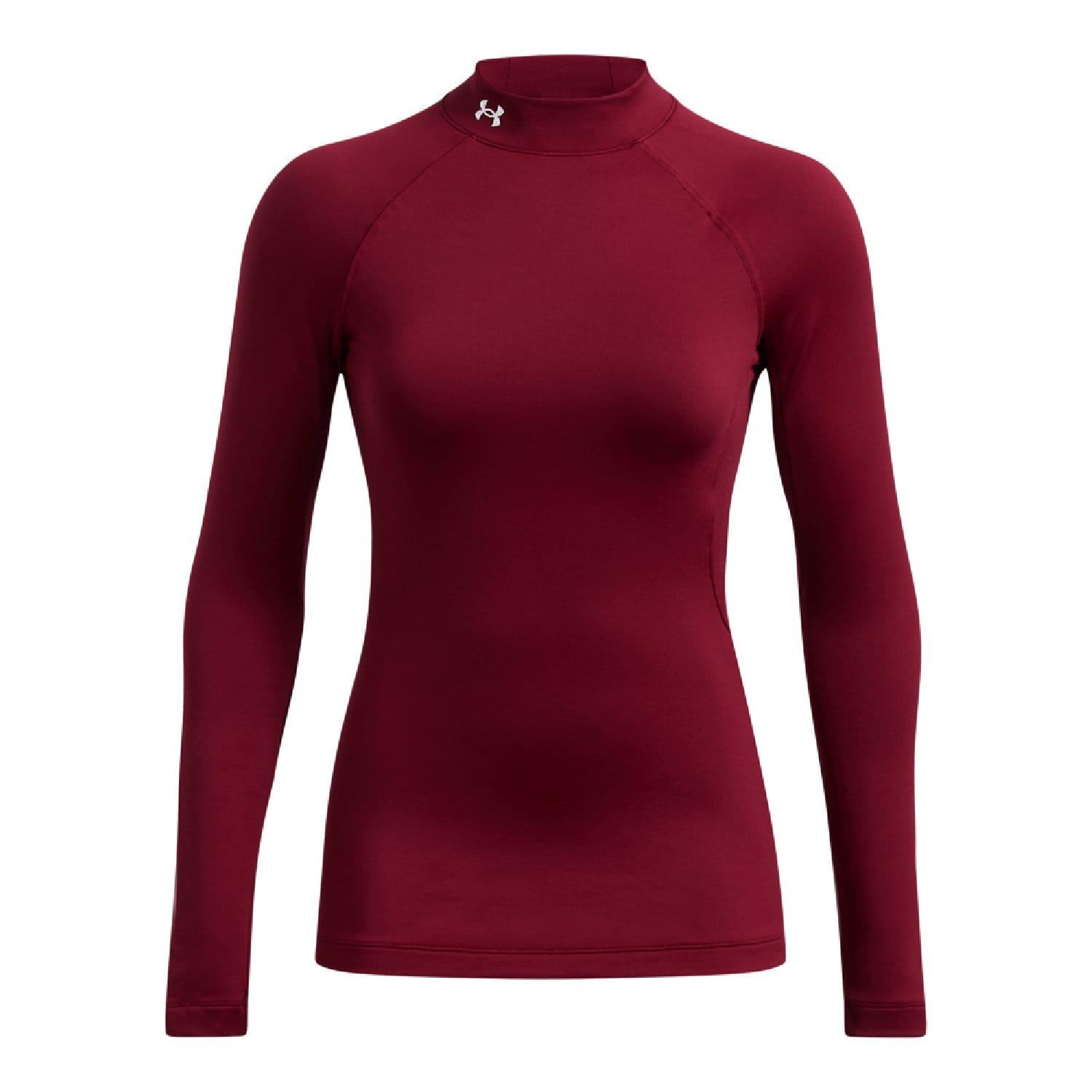 Red - Under Armour - ColdGear Mock Neck Long Sleeve Top - 3