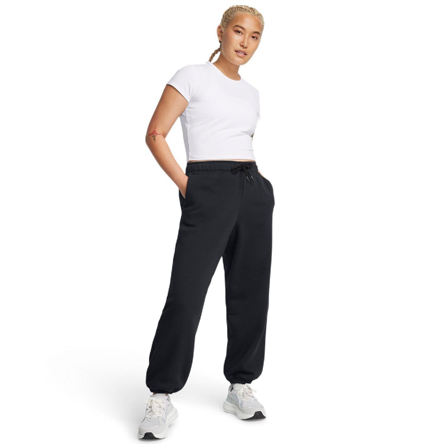 Black - Under Armour - Icon Fleece Wordmark Oversized Pants - 5