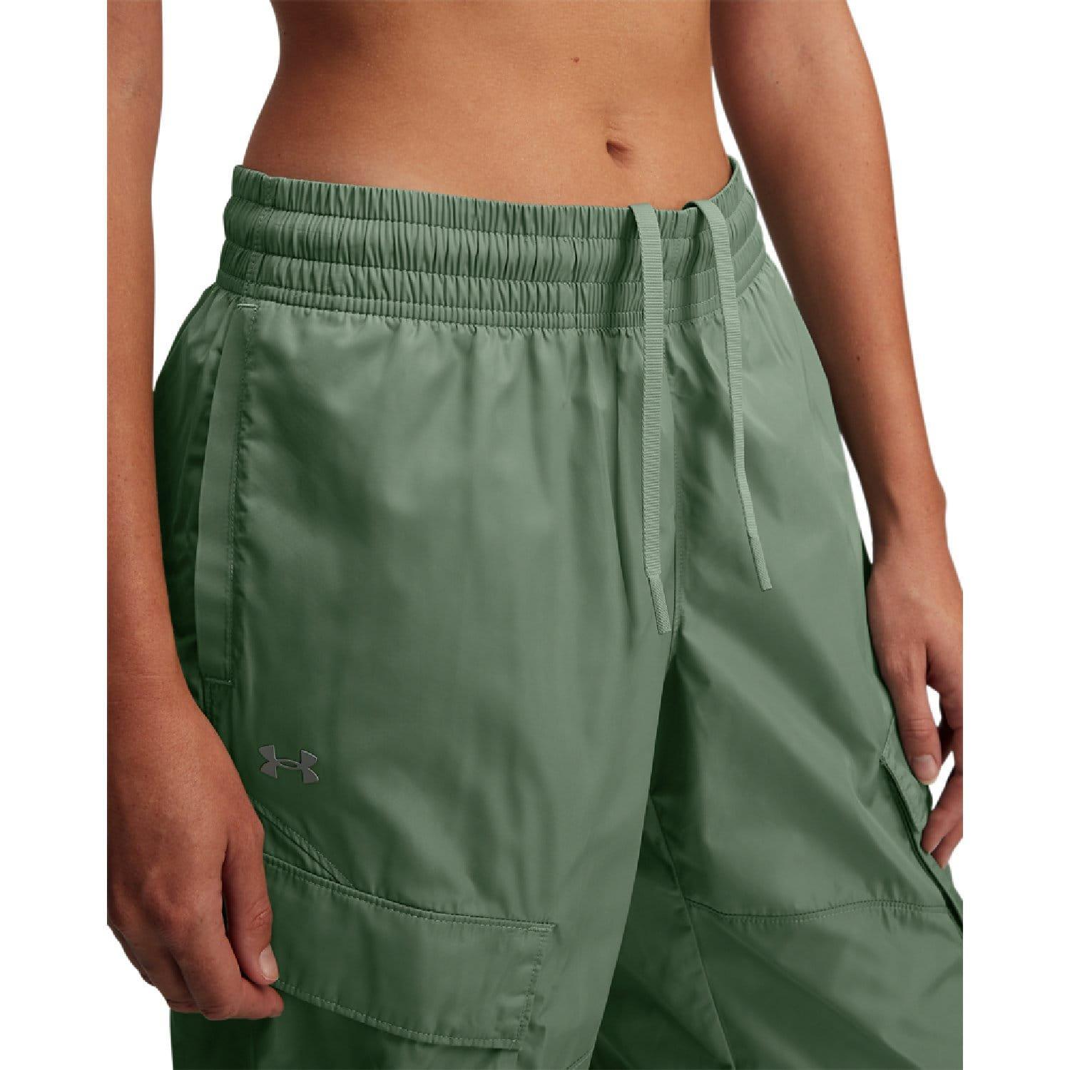 Green - Under Armour - Unstoppable Woven Sheen Cargos - 3