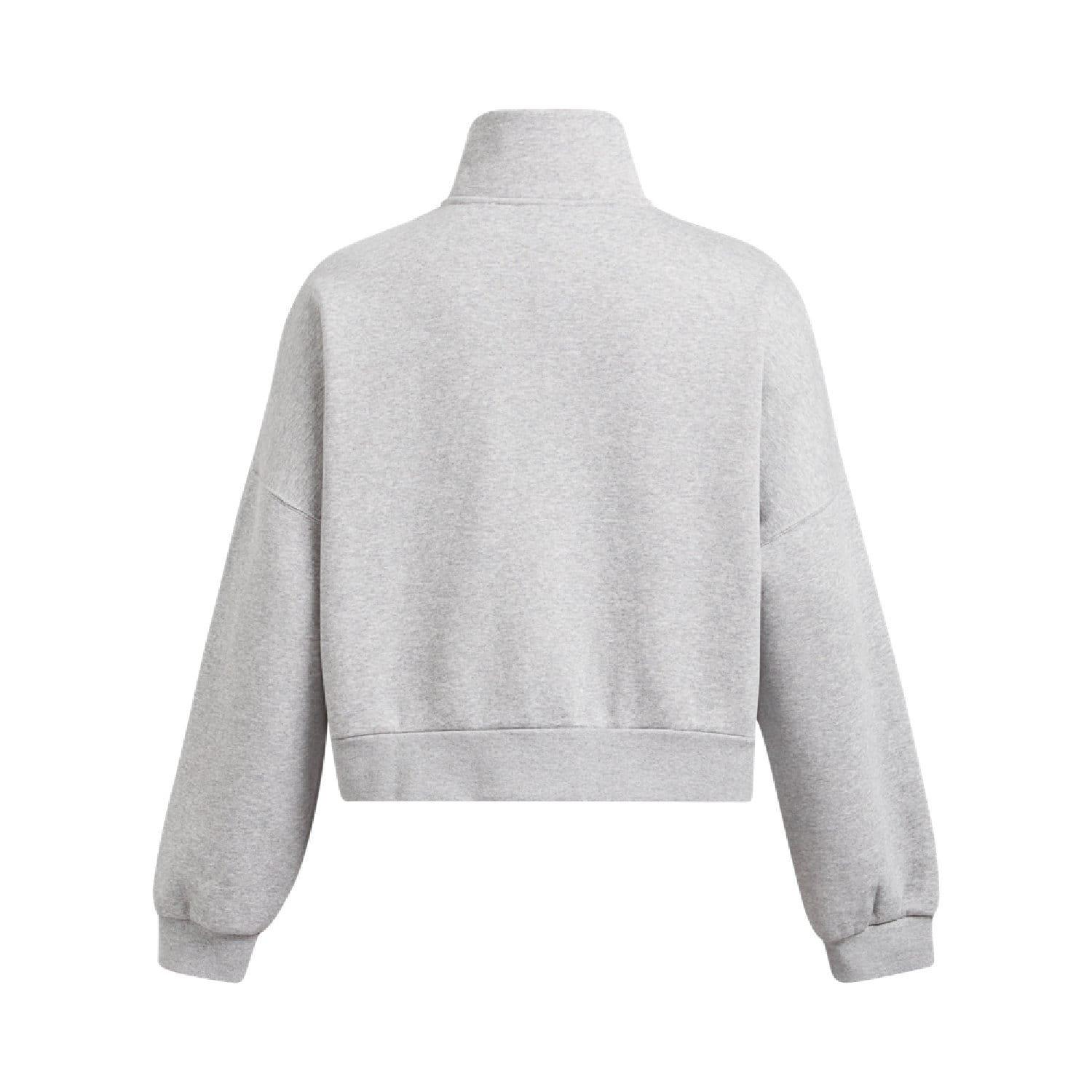 Grey - Under Armour - Icon Fleece Oversized half Zip Top - 4