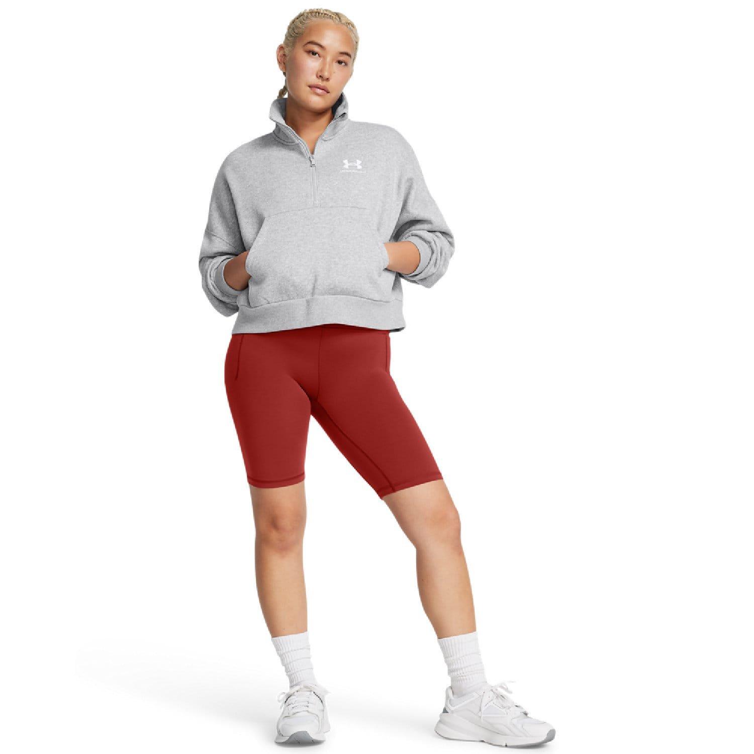 Grey - Under Armour - Icon Fleece Oversized half Zip Top - 5