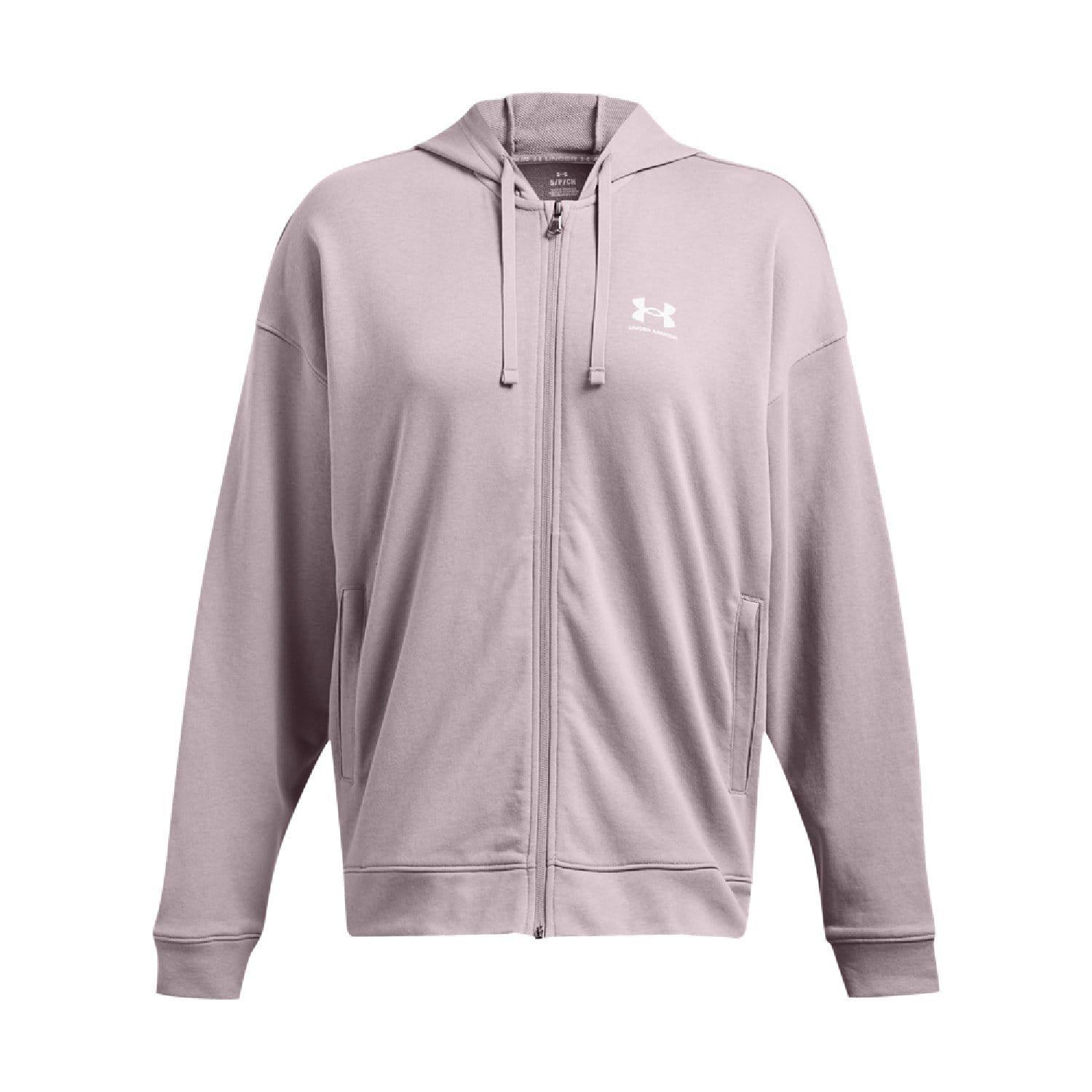 Grey - Under Armour - Rival Terry Oversized Full-Zip Hoodie - 3