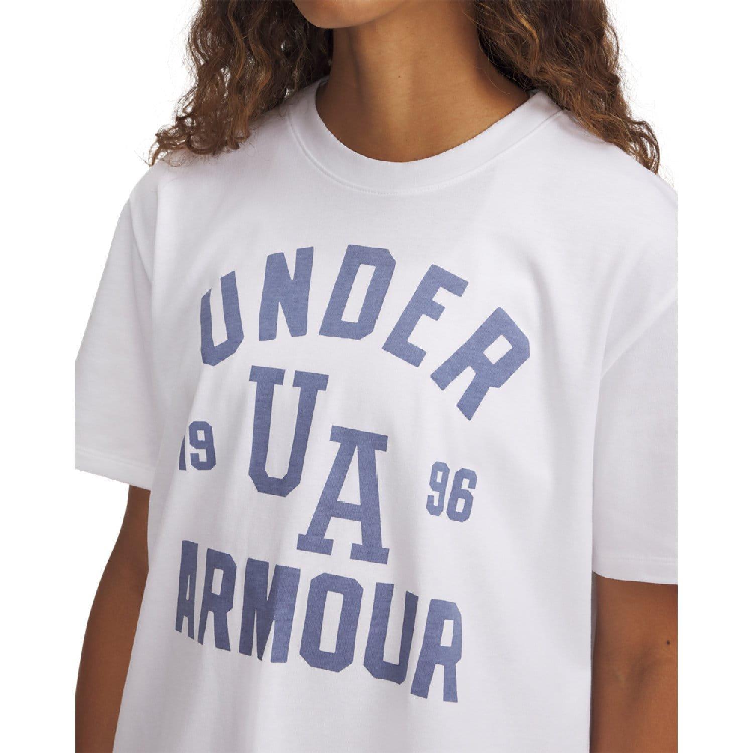 White - Under Armour - Heavyweight Collegiate Oversized T-Shirt - 4