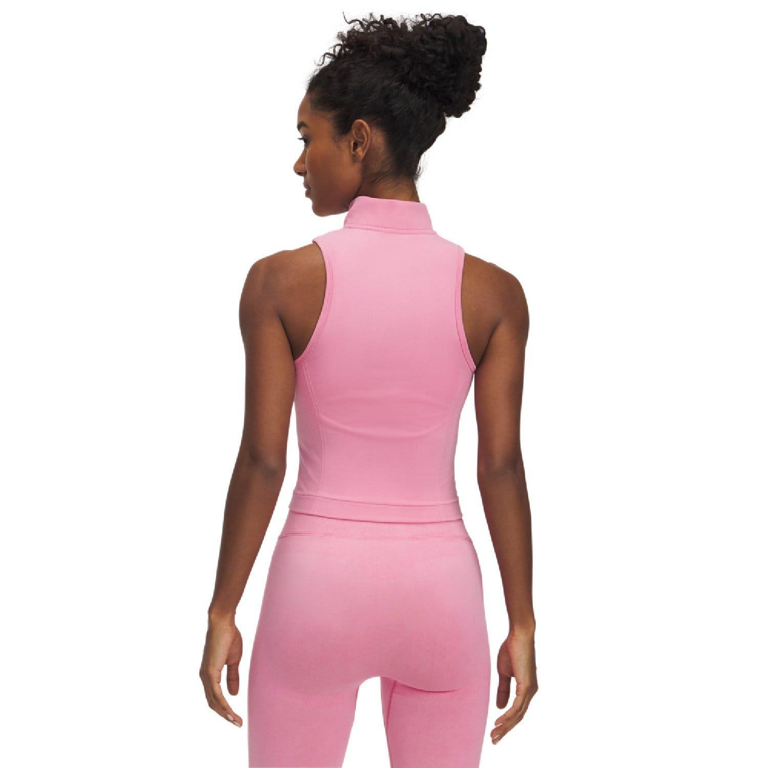 Pink - Under Armour - Vanish Seamless Washed Sleeveless Zip Top - 2