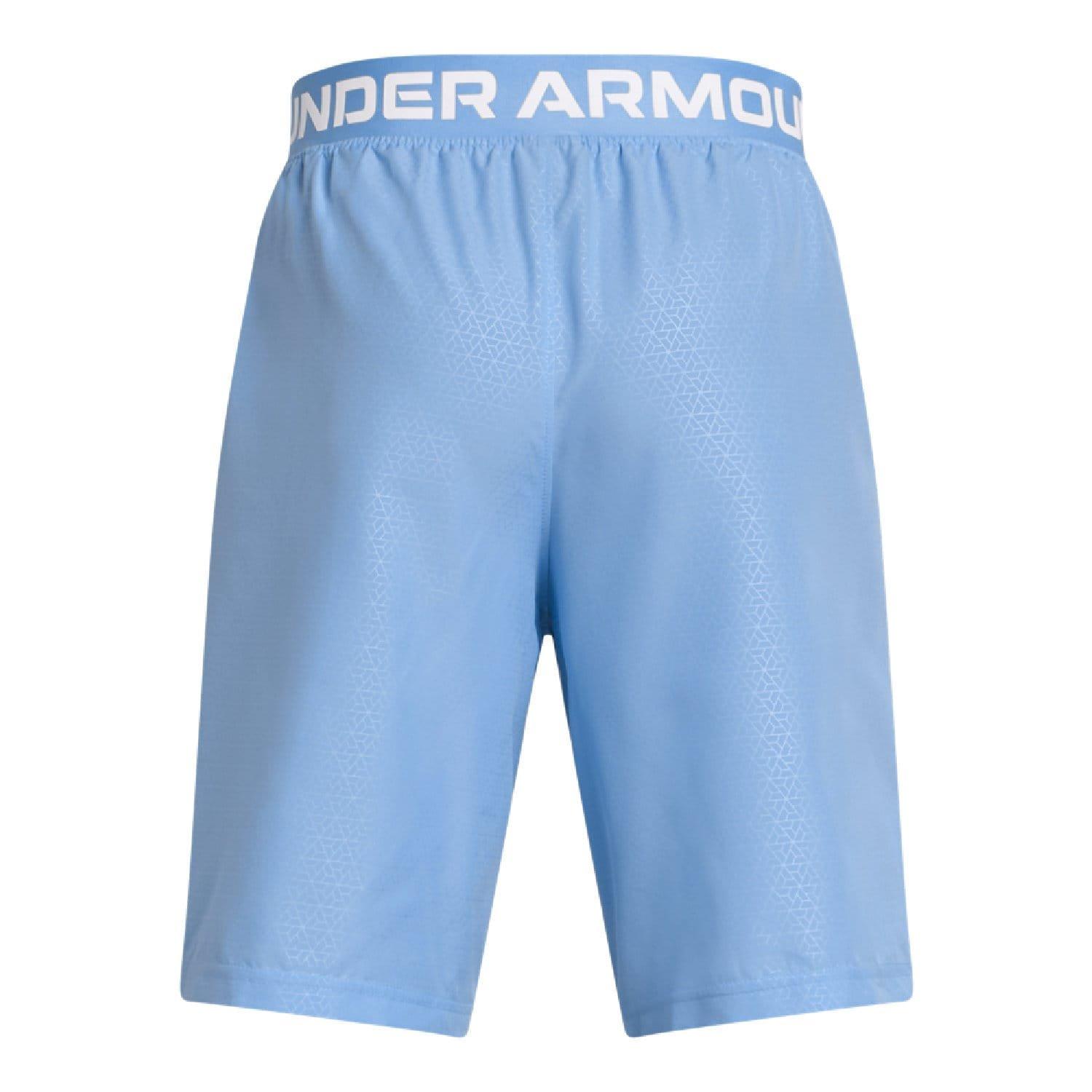 Blue - Under Armour - Woven Halfback Emboss Shorts - 2