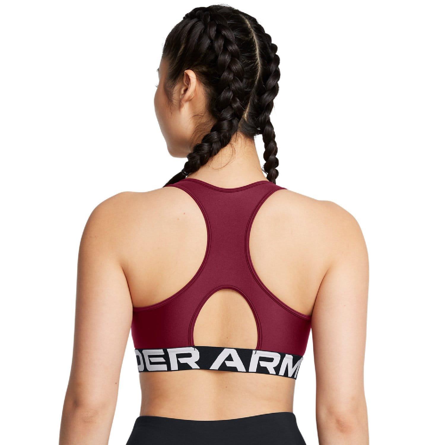 Red - Under Armour - HeatGear Armour Mid Branded Sports Bra - 2