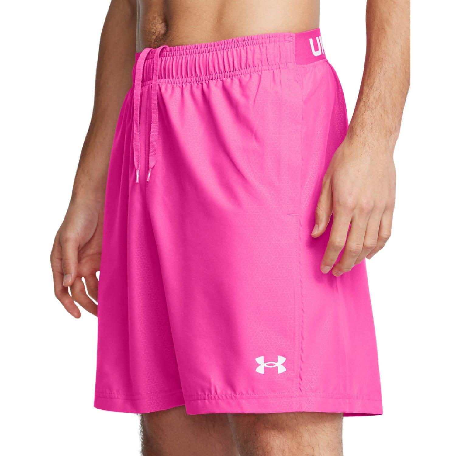 Pink - Under Armour - Woven Halfback Emboss Training Shorts - 3