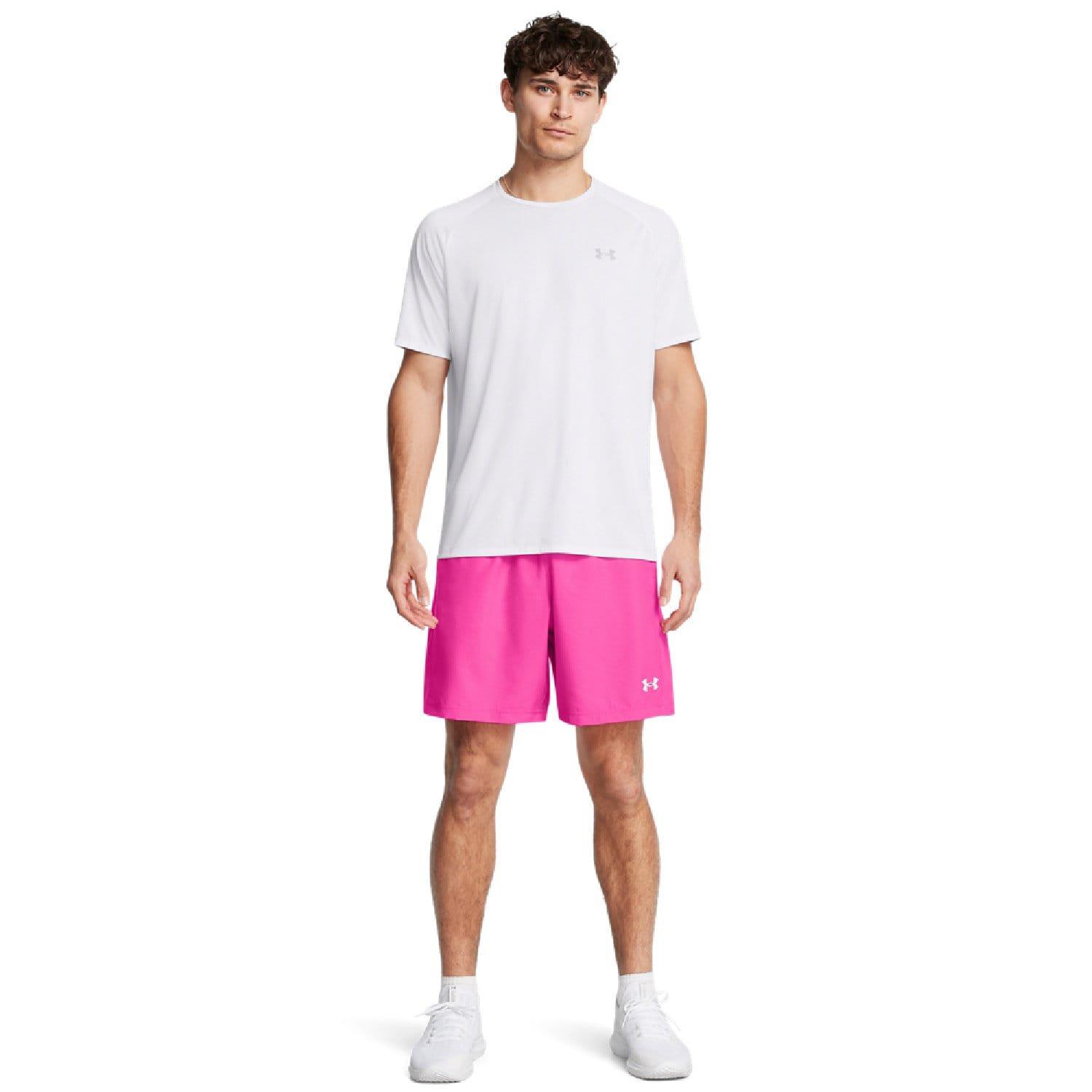 Pink - Under Armour - Woven Halfback Emboss Training Shorts - 4