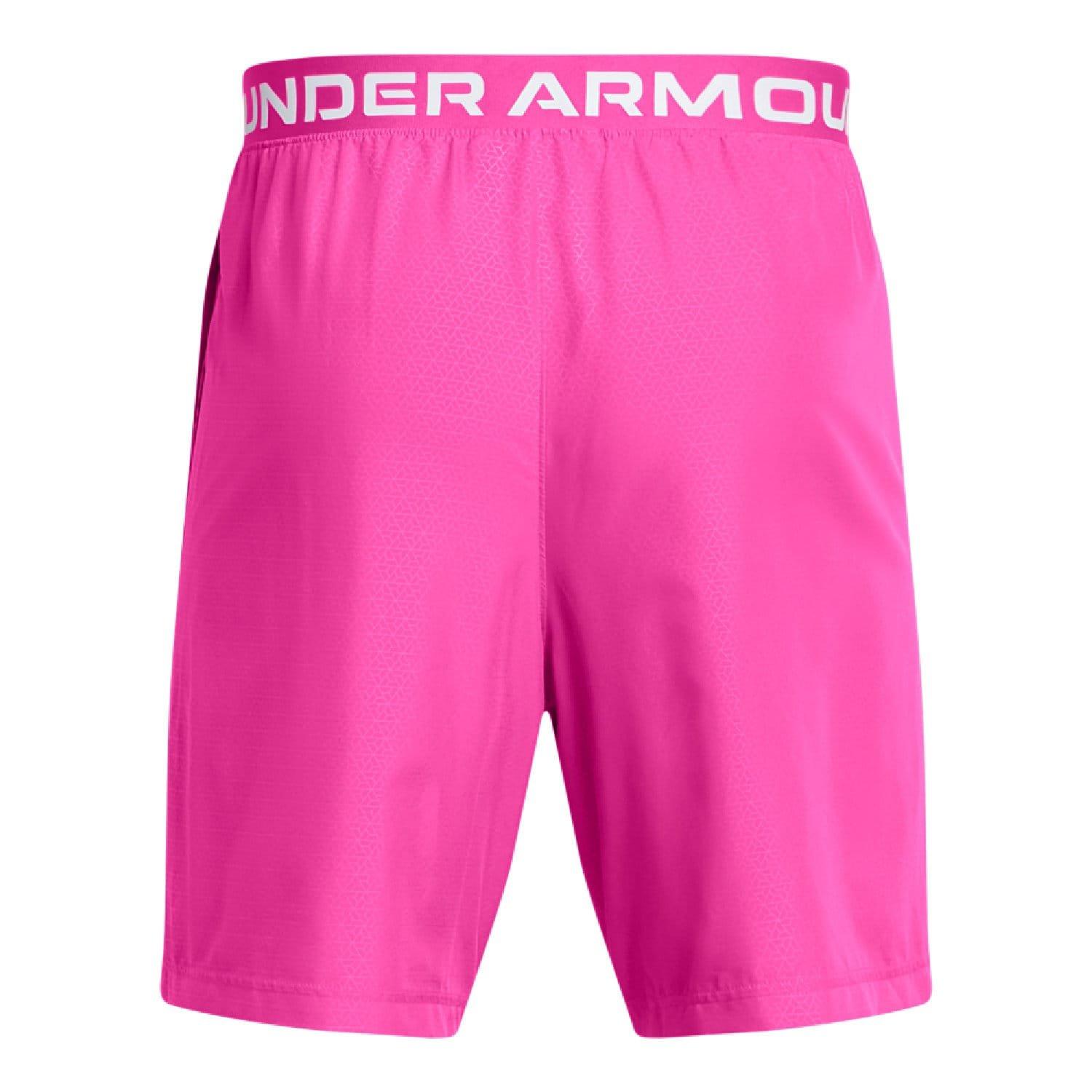 Pink - Under Armour - Woven Halfback Emboss Training Shorts - 6