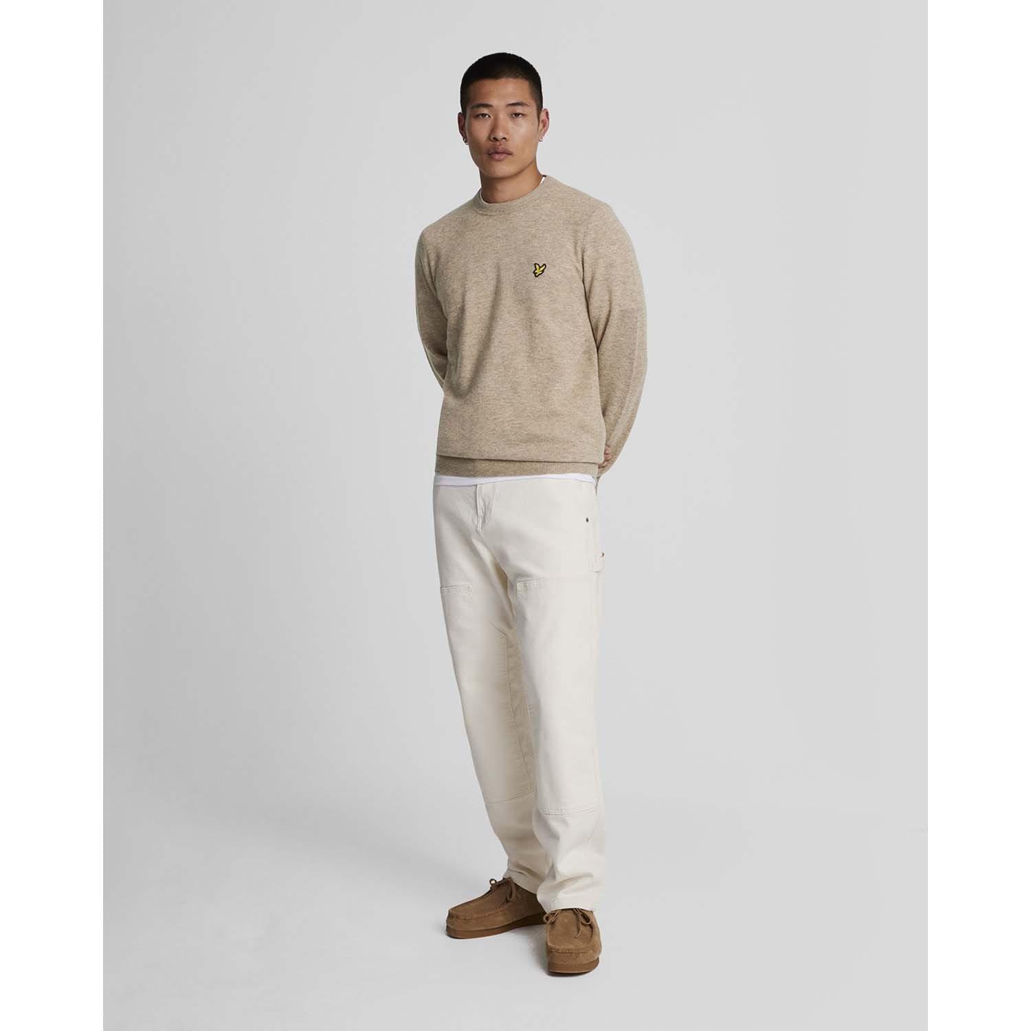 Brown - Lyle and Scott - Lambswool Blend Crew Neck Jumper - 2