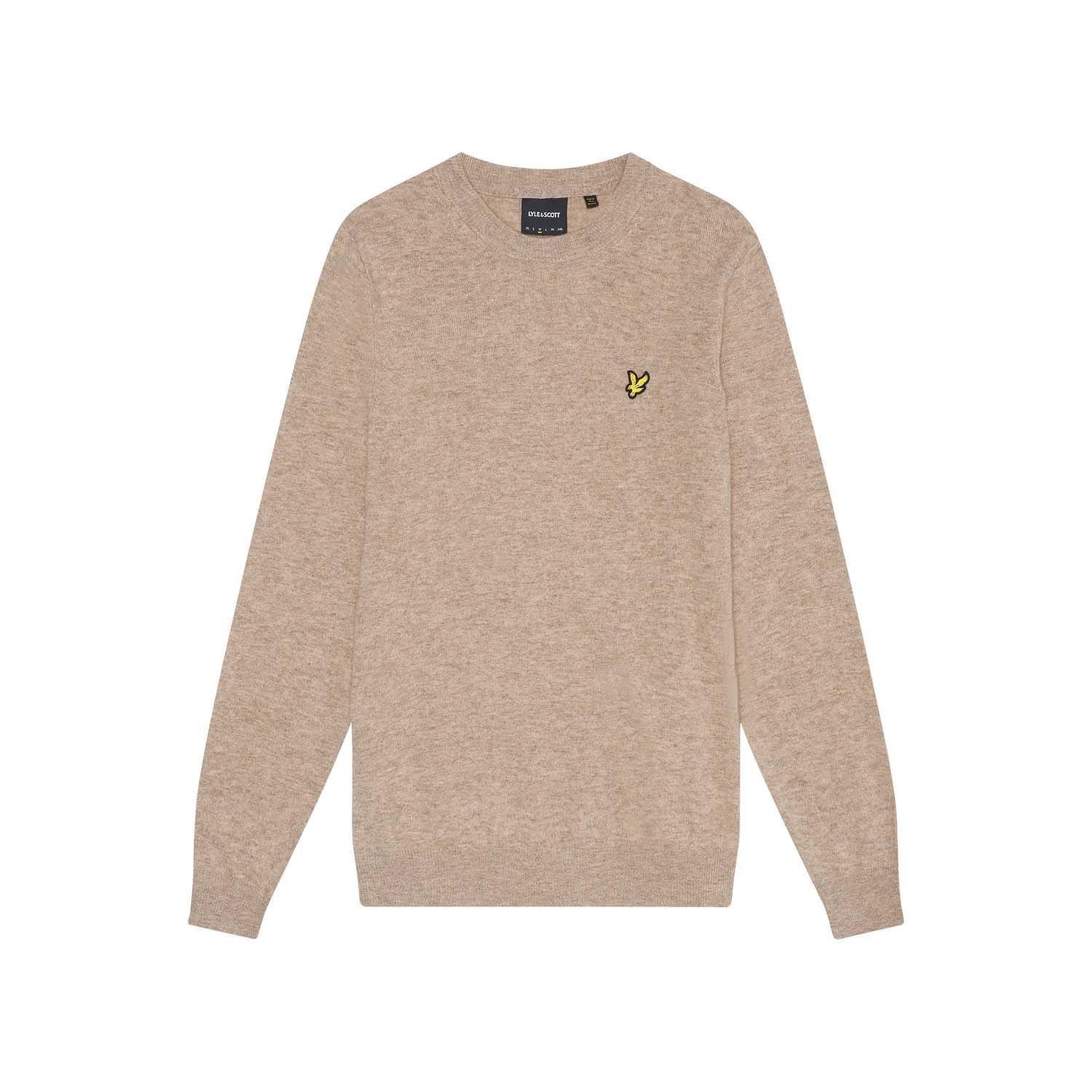 Brown - Lyle and Scott - Lambswool Blend Crew Neck Jumper - 5