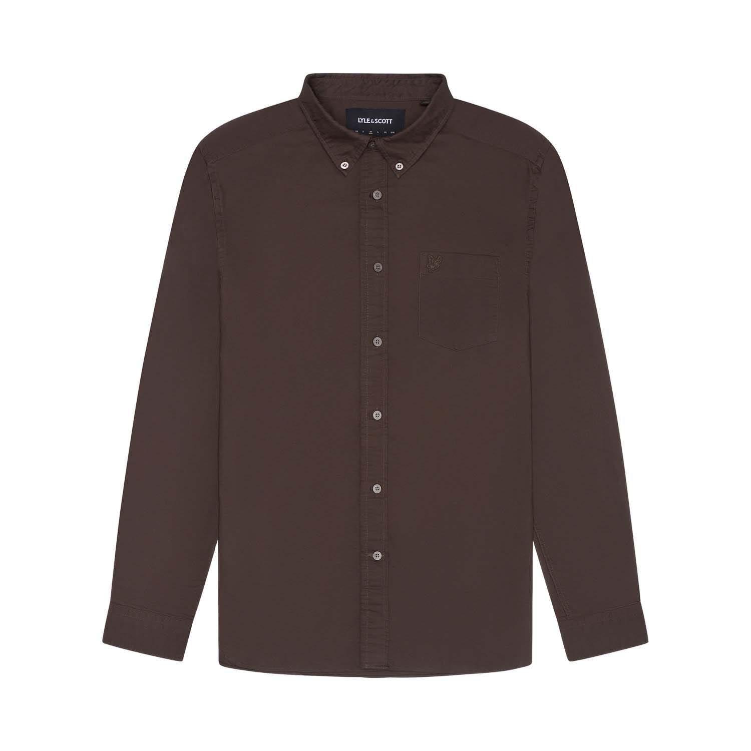 Green - Lyle and Scott - Tonal Eagle Plain Oxford Shirt