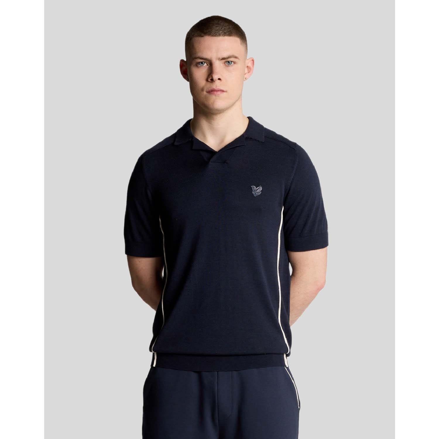 Plava - Lyle and Scott - Seam Tipped Knitted Polo Shirt - 1