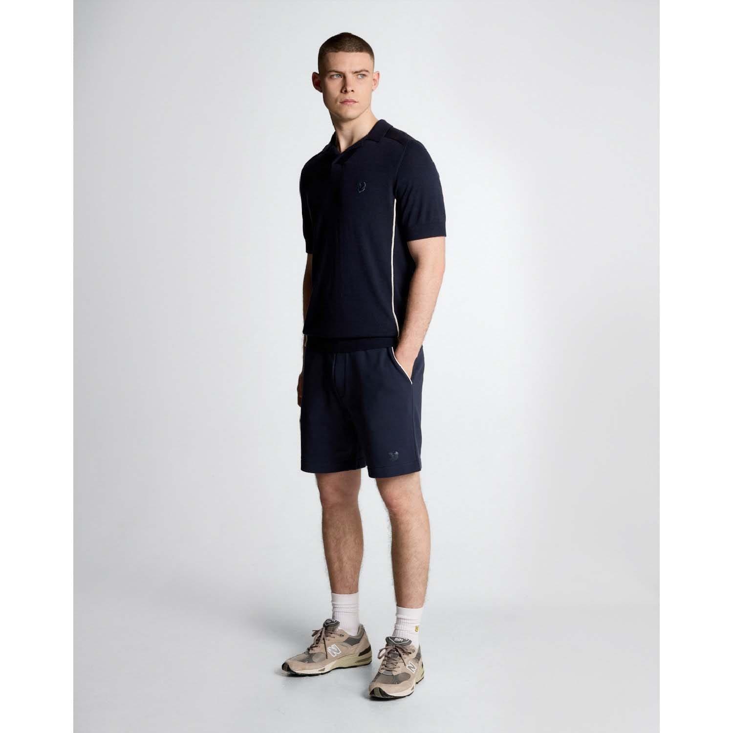 Blue - Lyle and Scott - Seam Tipped Knitted Polo Shirt - 2