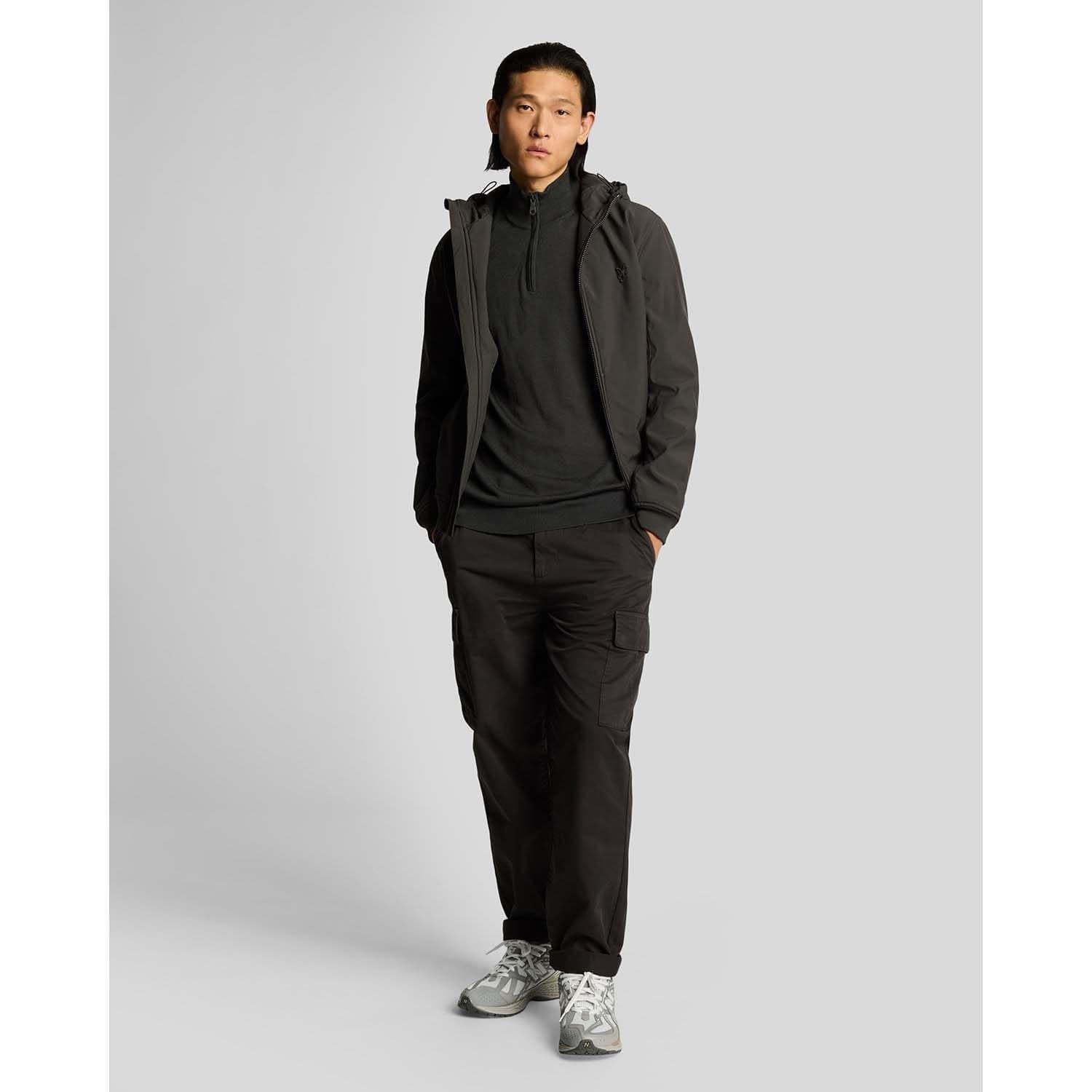 Gris - Lyle and Scott - Tonal Eagle Merino Quarter Zip Jumper - 7