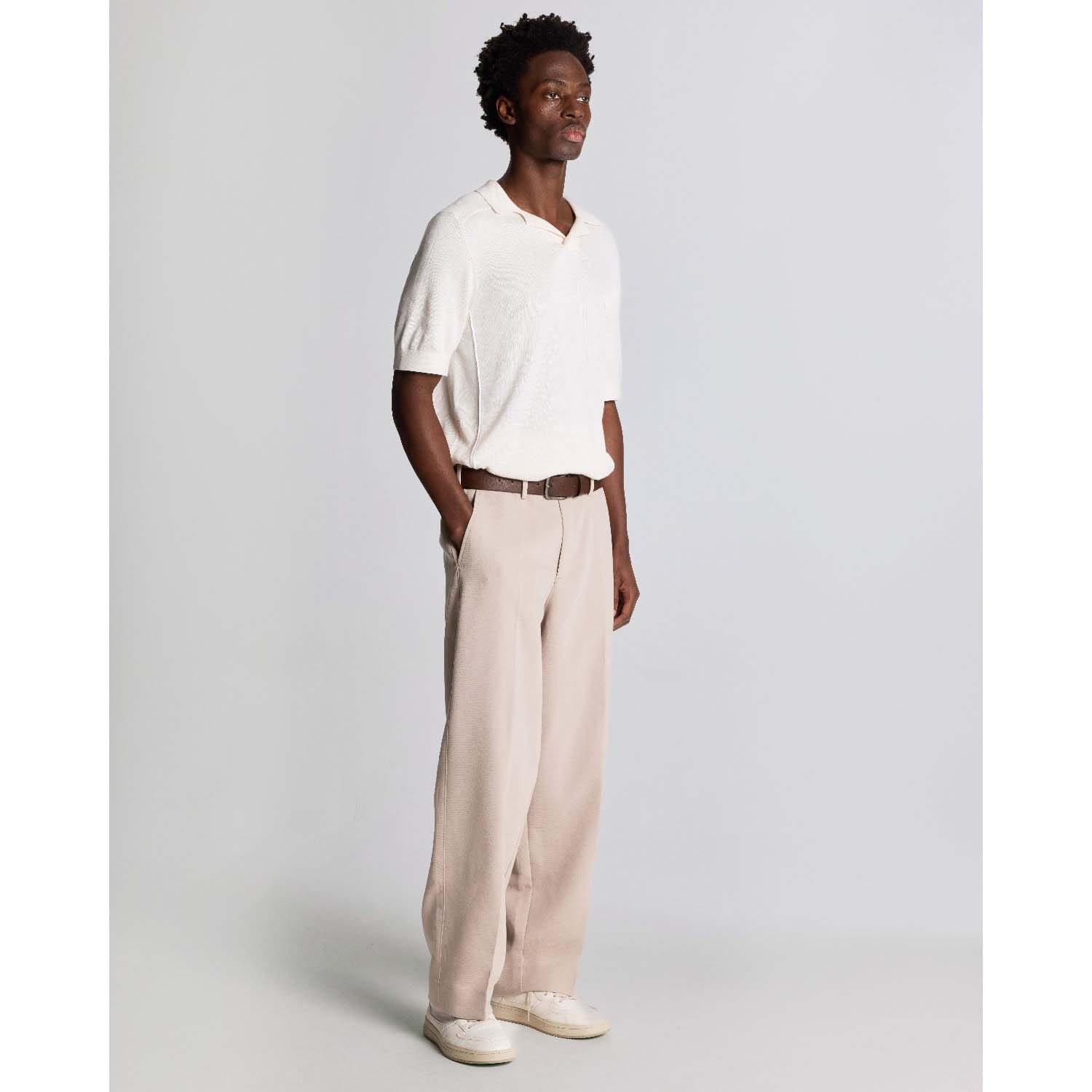 White - Lyle and Scott - Seam Tipped Knitted Polo Shirt - 2