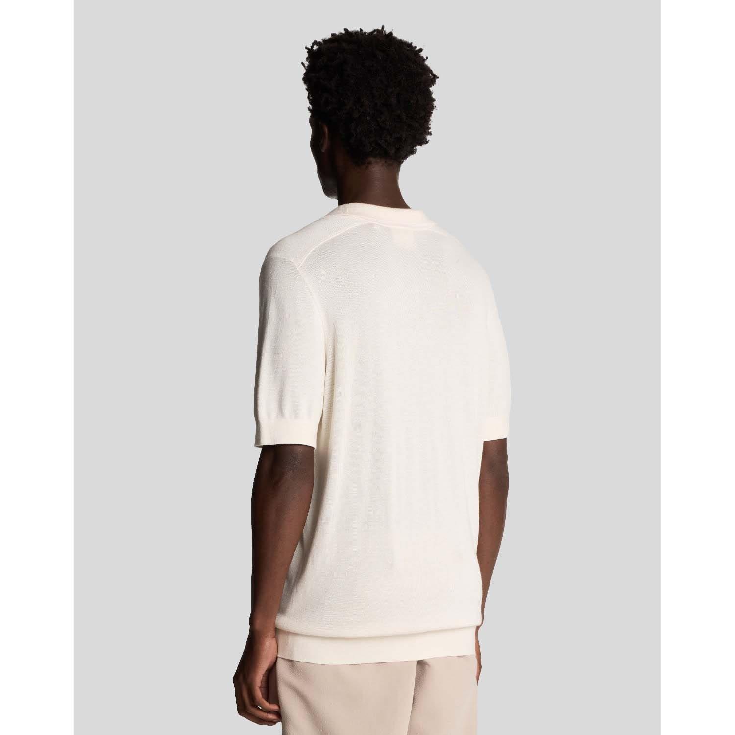 White - Lyle and Scott - Seam Tipped Knitted Polo Shirt - 3