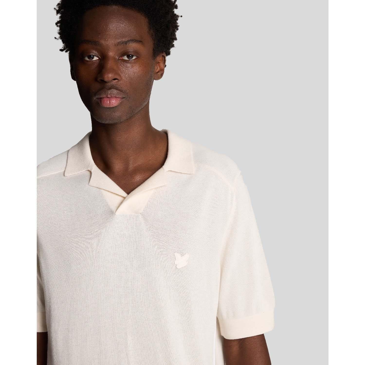 White - Lyle and Scott - Seam Tipped Knitted Polo Shirt - 4