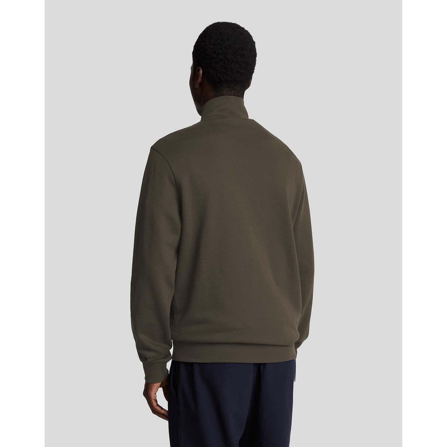 Green - Lyle and Scott - Tonal Eagle Quarter Zip Sweatshirt - 3
