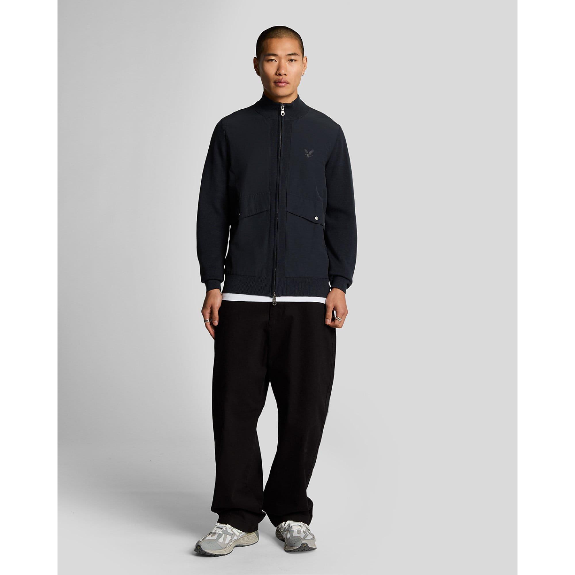 Blue - Lyle and Scott - Milano Hybrid Full Zip Knitted Jacket - 2