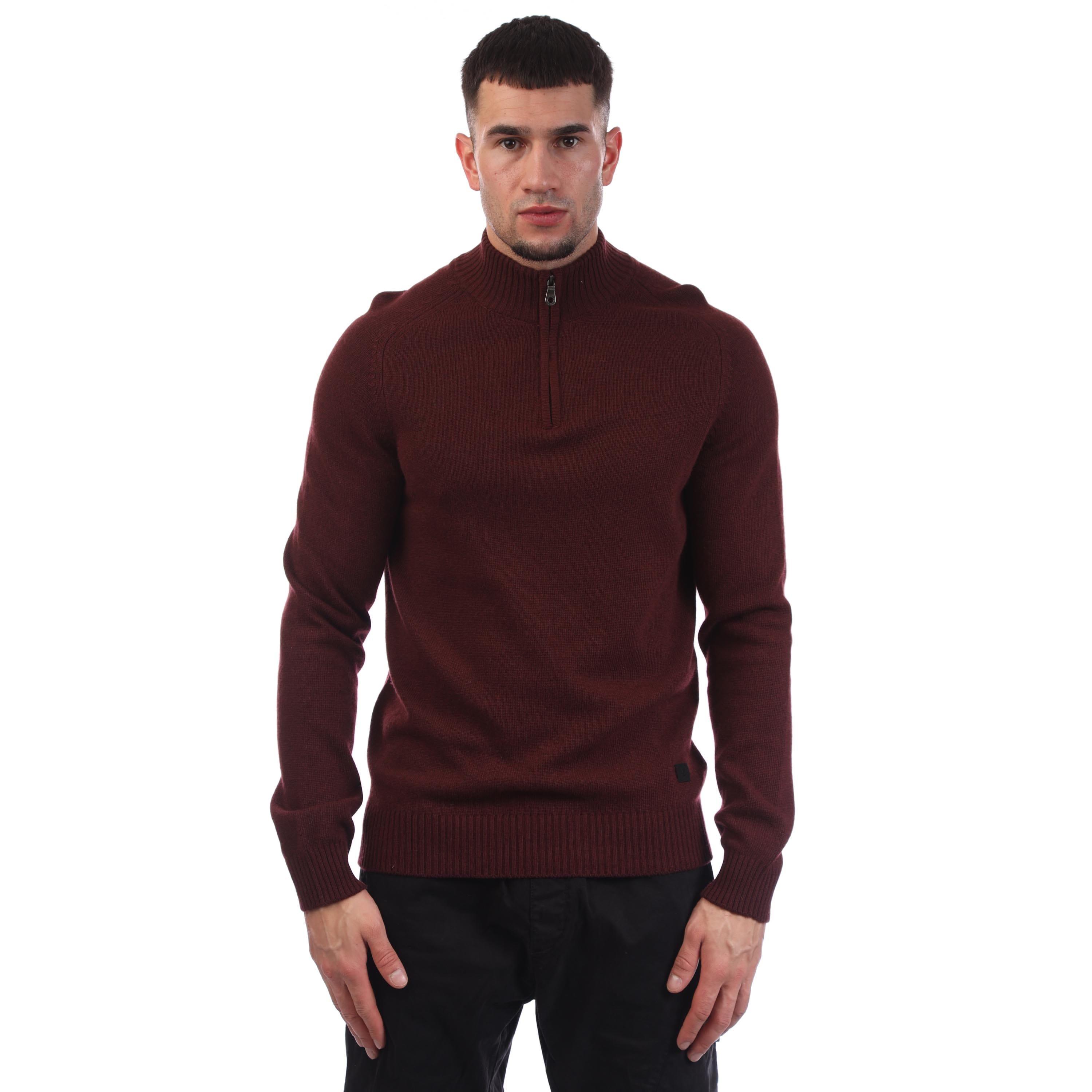 Red - Lyle and Scott - Saddle Sleeve Quarter Zip Jumper - 1