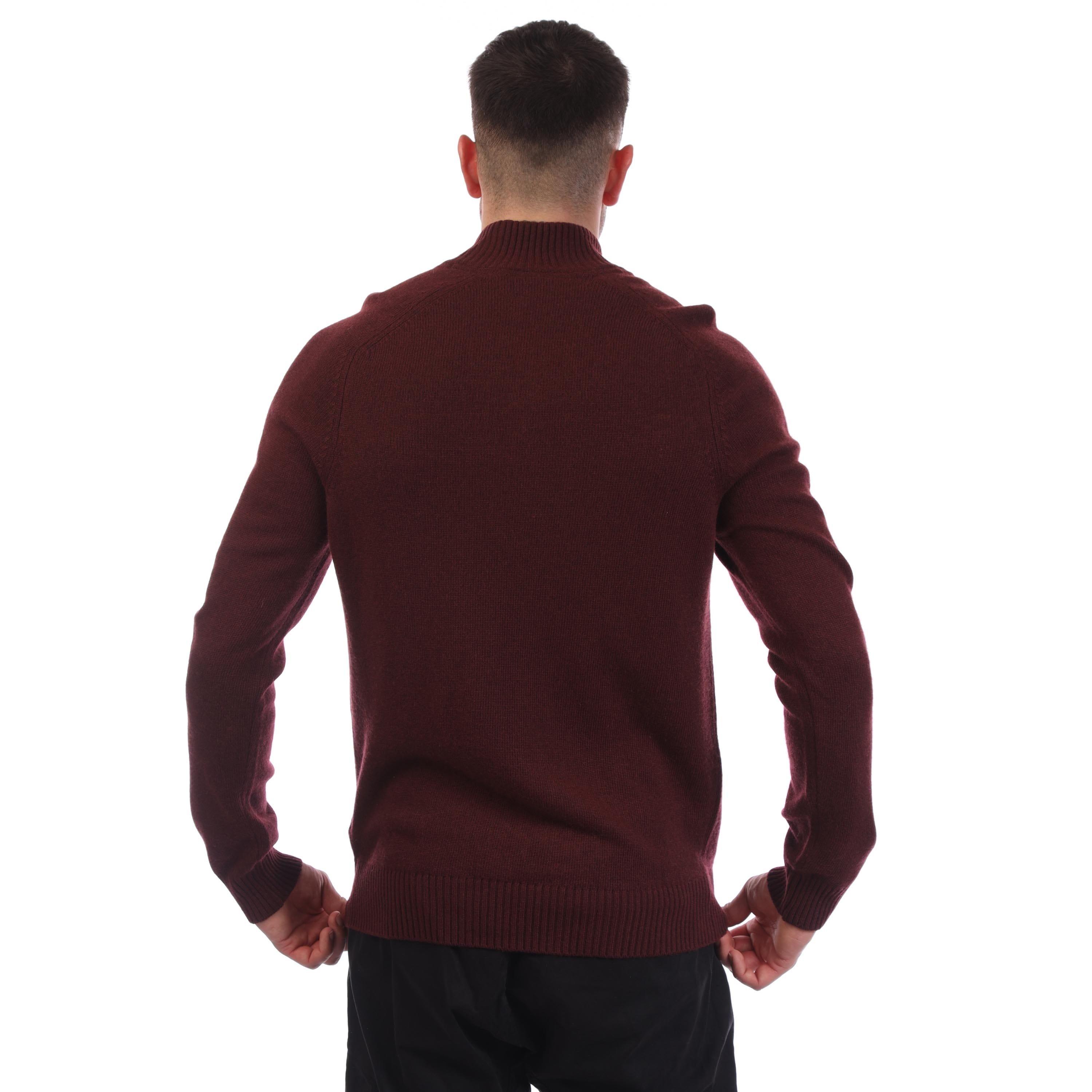Red - Lyle and Scott - Saddle Sleeve Quarter Zip Jumper - 2