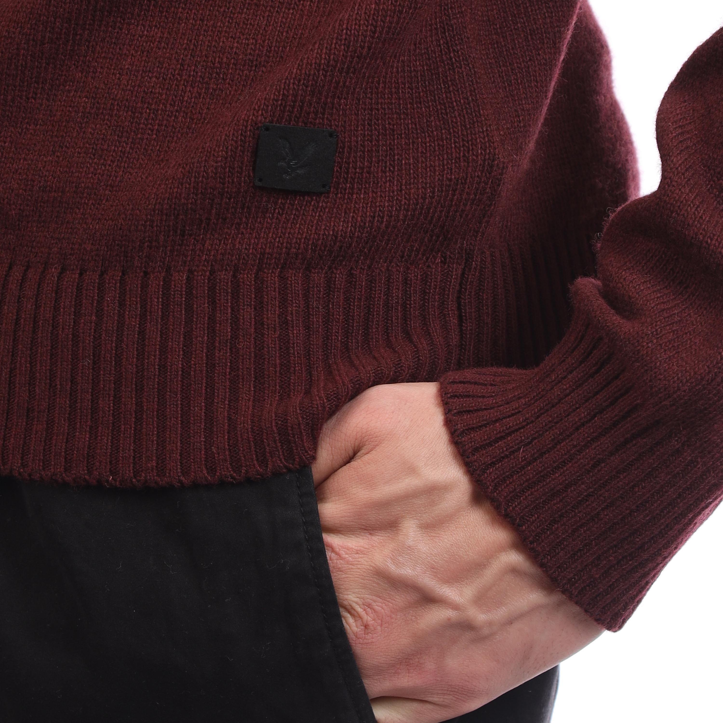 Red - Lyle and Scott - Saddle Sleeve Quarter Zip Jumper - 3