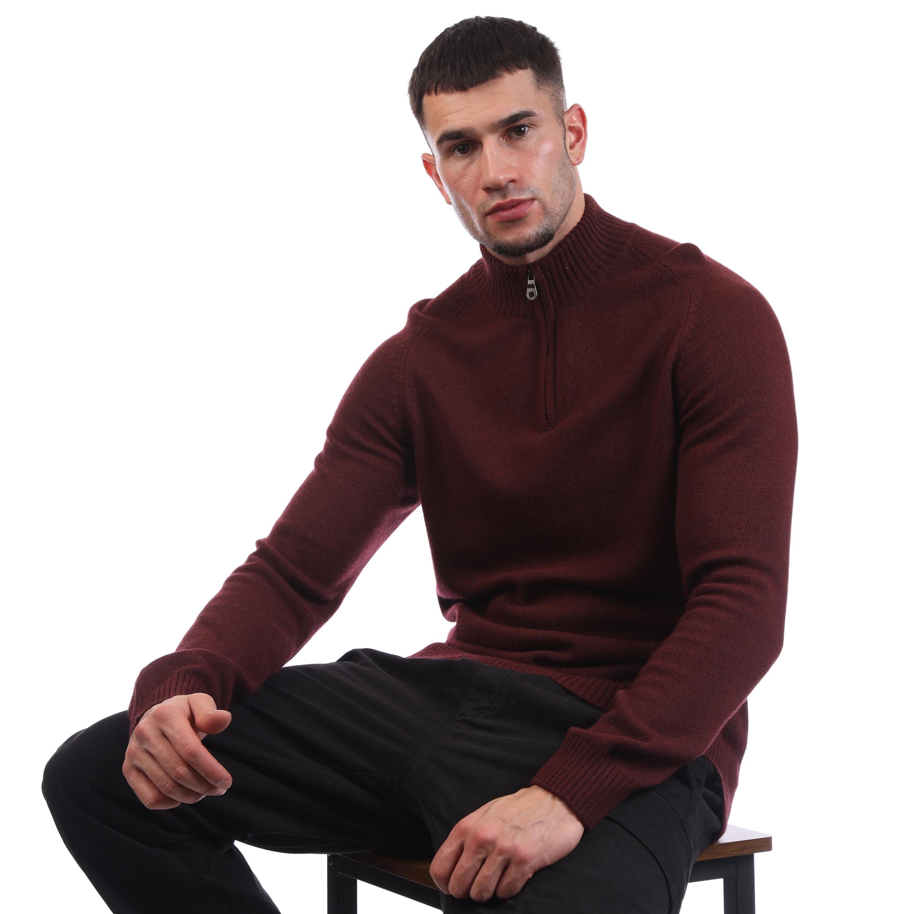 Red - Lyle and Scott - Saddle Sleeve Quarter Zip Jumper - 4