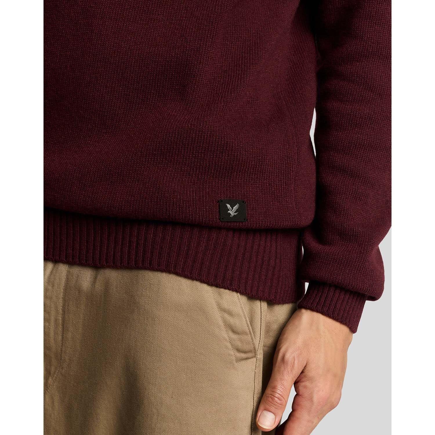 Red - Lyle and Scott - Saddle Sleeve Quarter Zip Jumper - 5