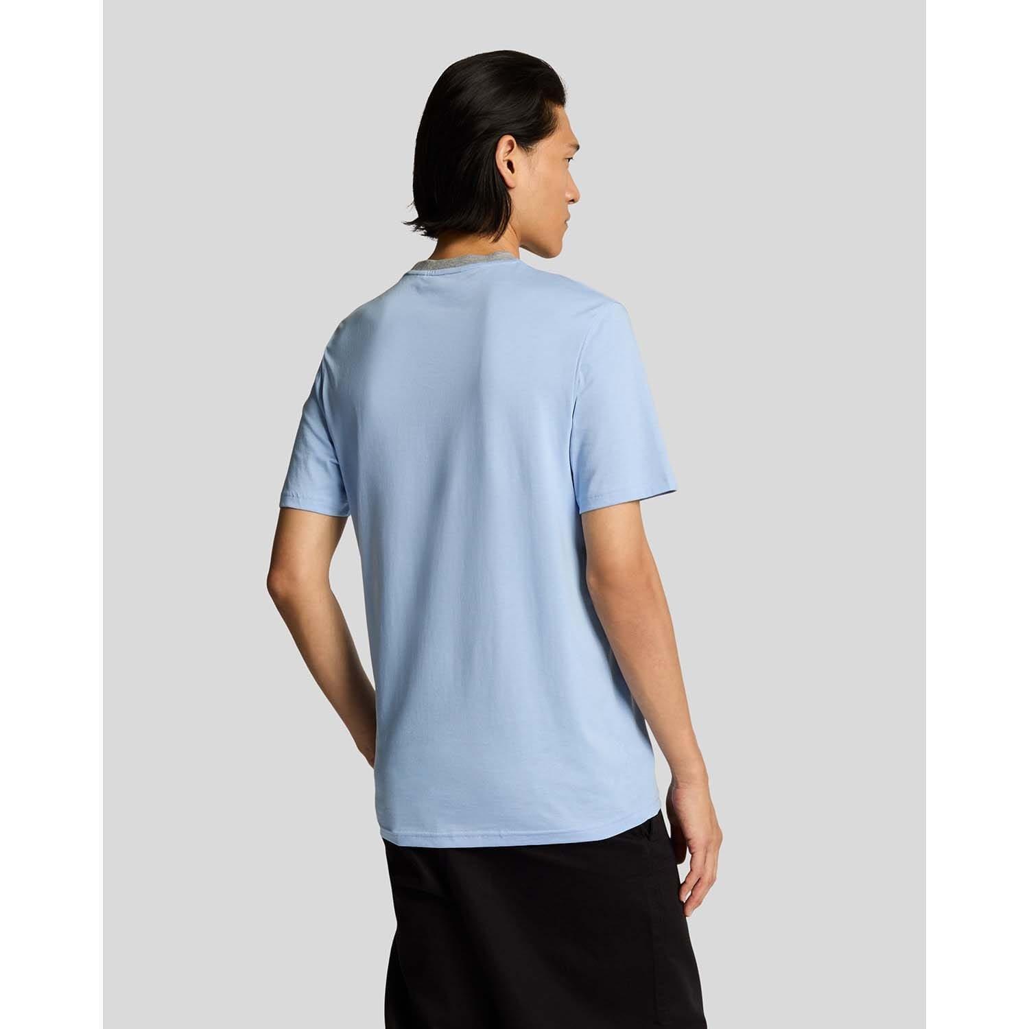 Blue - Lyle and Scott - Contrast Collar Superfine T-Shirt - 3