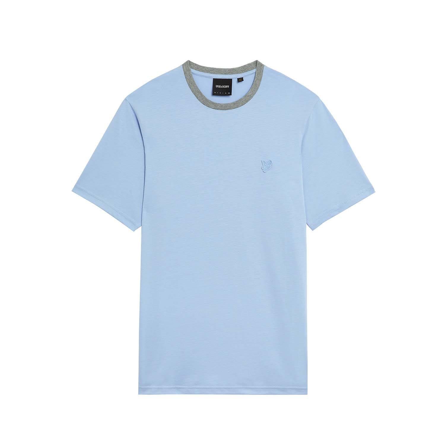 Blue - Lyle and Scott - Contrast Collar Superfine T-Shirt - 5