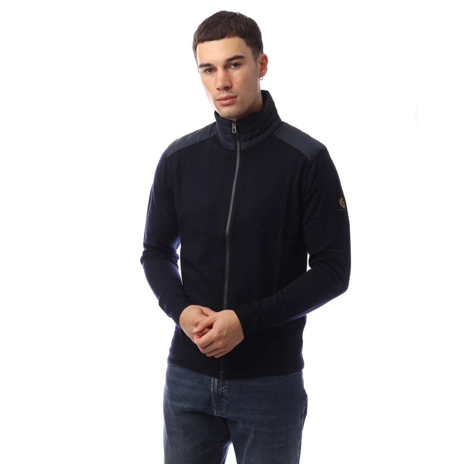 Navy - Belstaff - Kelby Zip Cardigan - 1