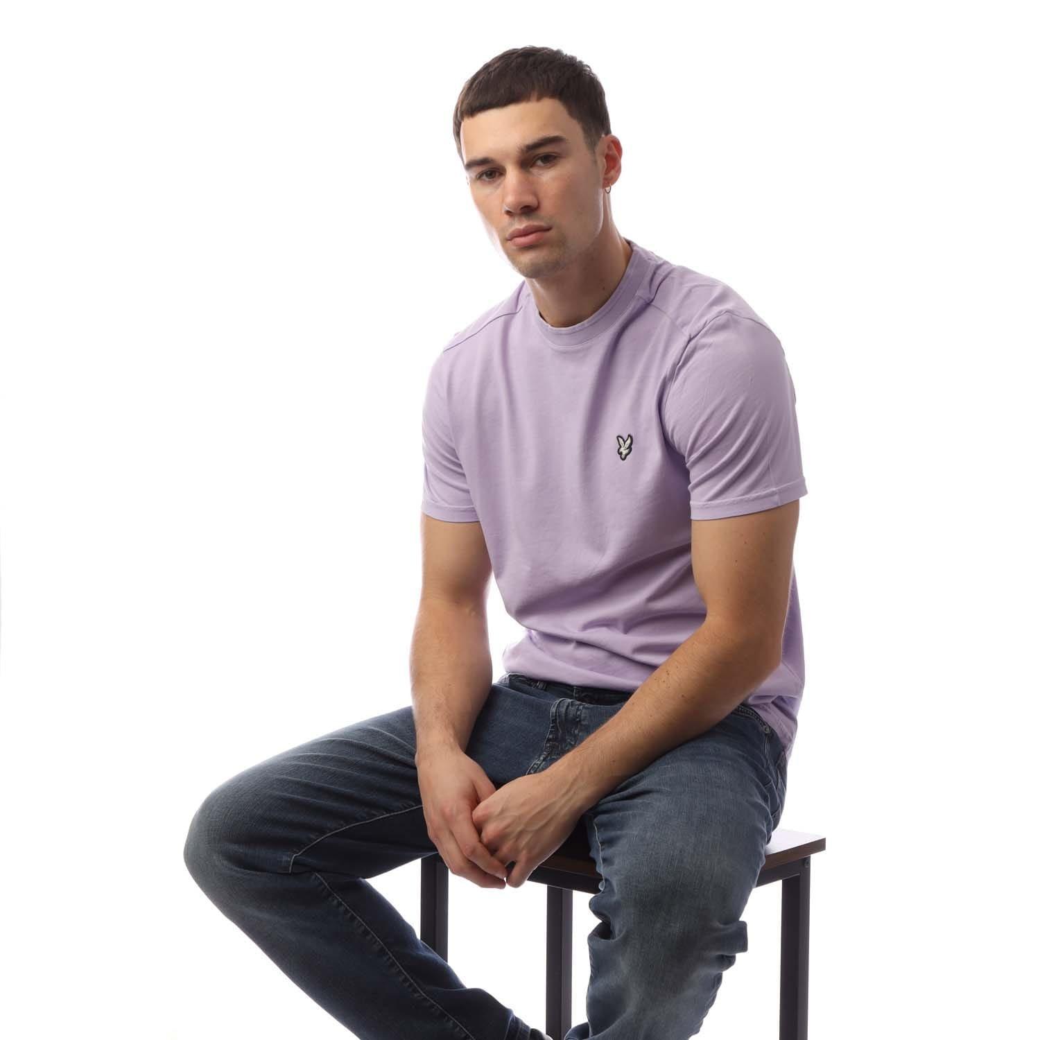 Purple - Lyle and Scott - Natural Dye Crewneck T-Shirt - 4