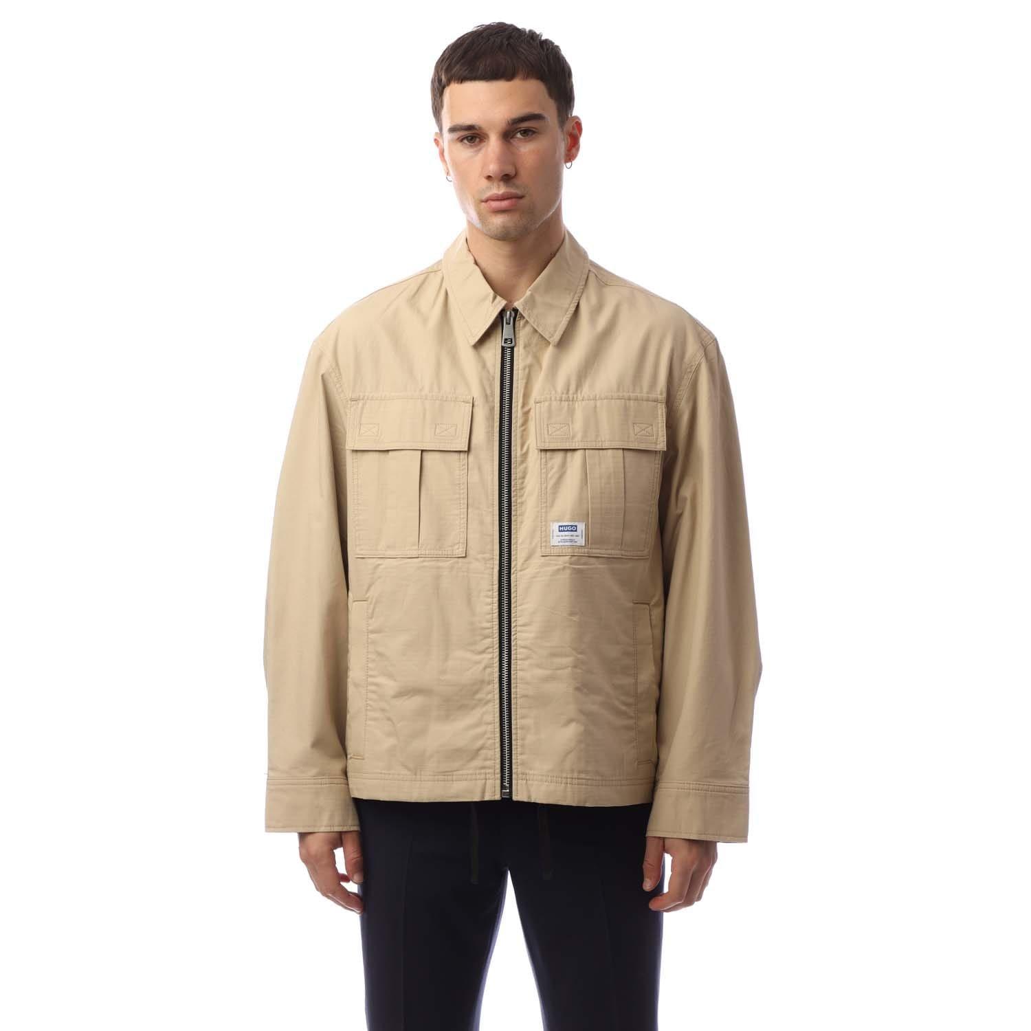 Beige - Hugo - Bino2511 Logo Label Jacket - 1