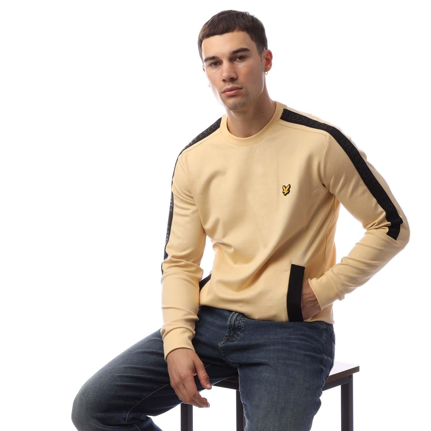 Yellow - Lyle and Scott - Pocket Branded Crew Sweatshirt - 4