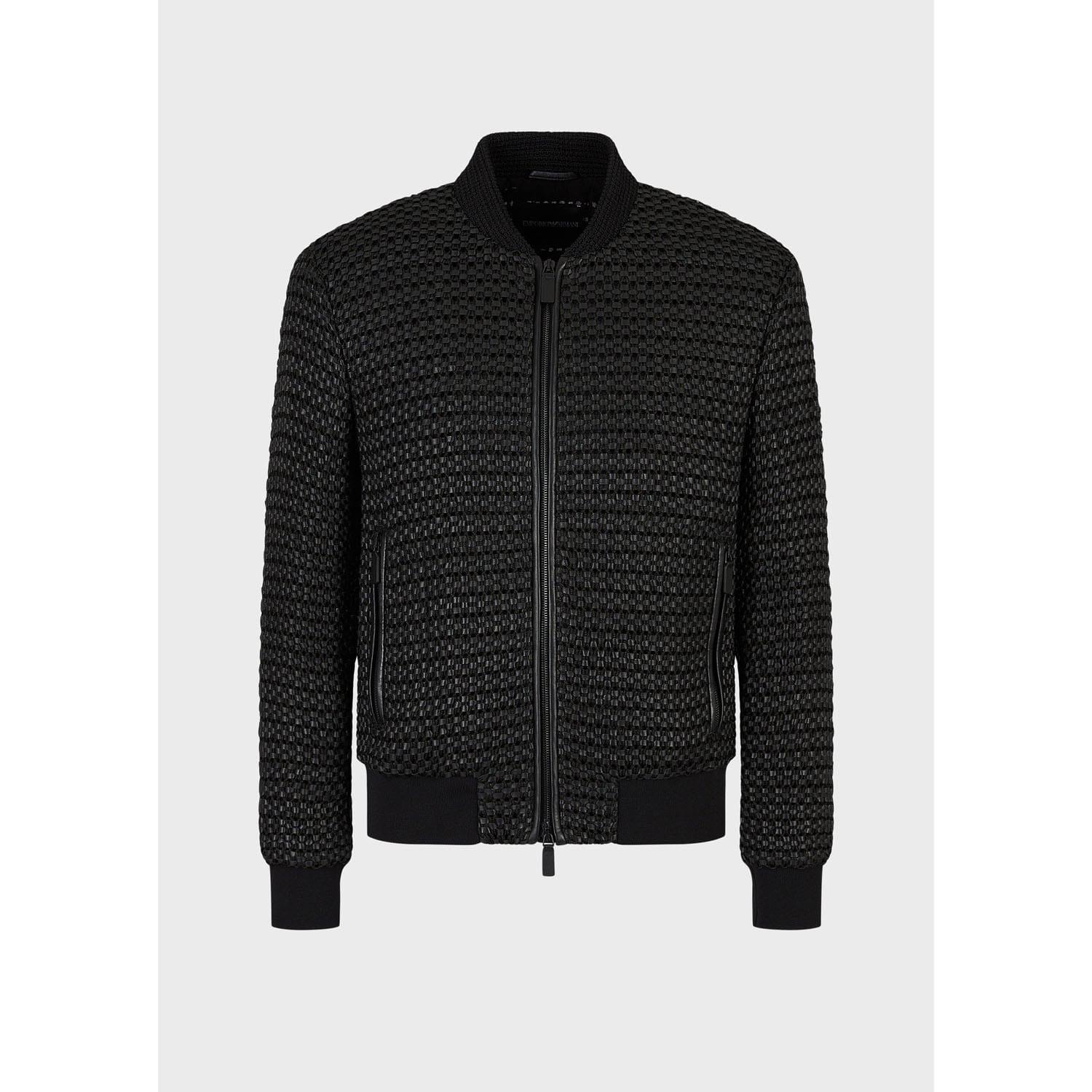 Multi Colour - Emporio Armani - Leather Bomber Jacket - 3