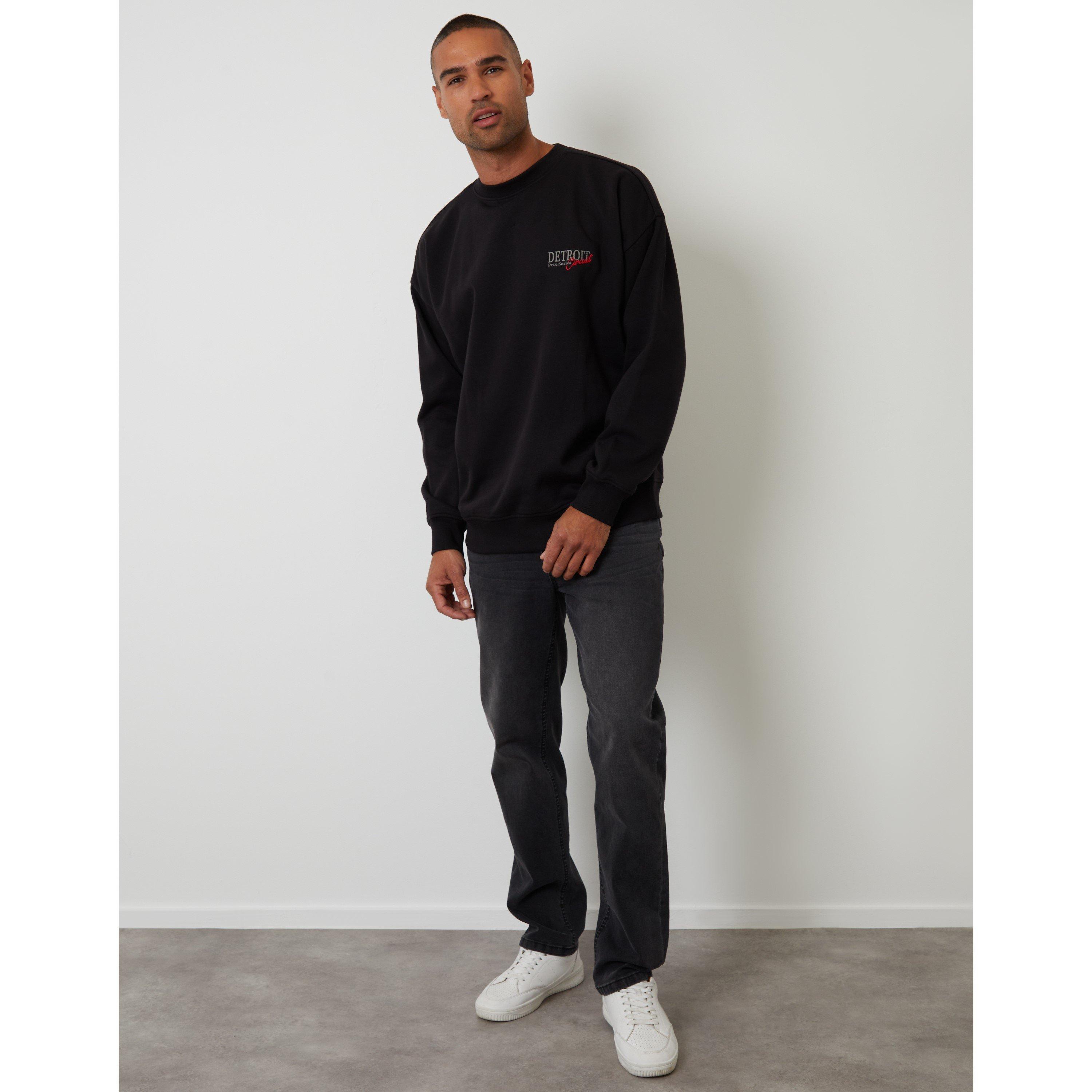 Zwart - Threadbare - TB Print Crew Neck Jumper - 2