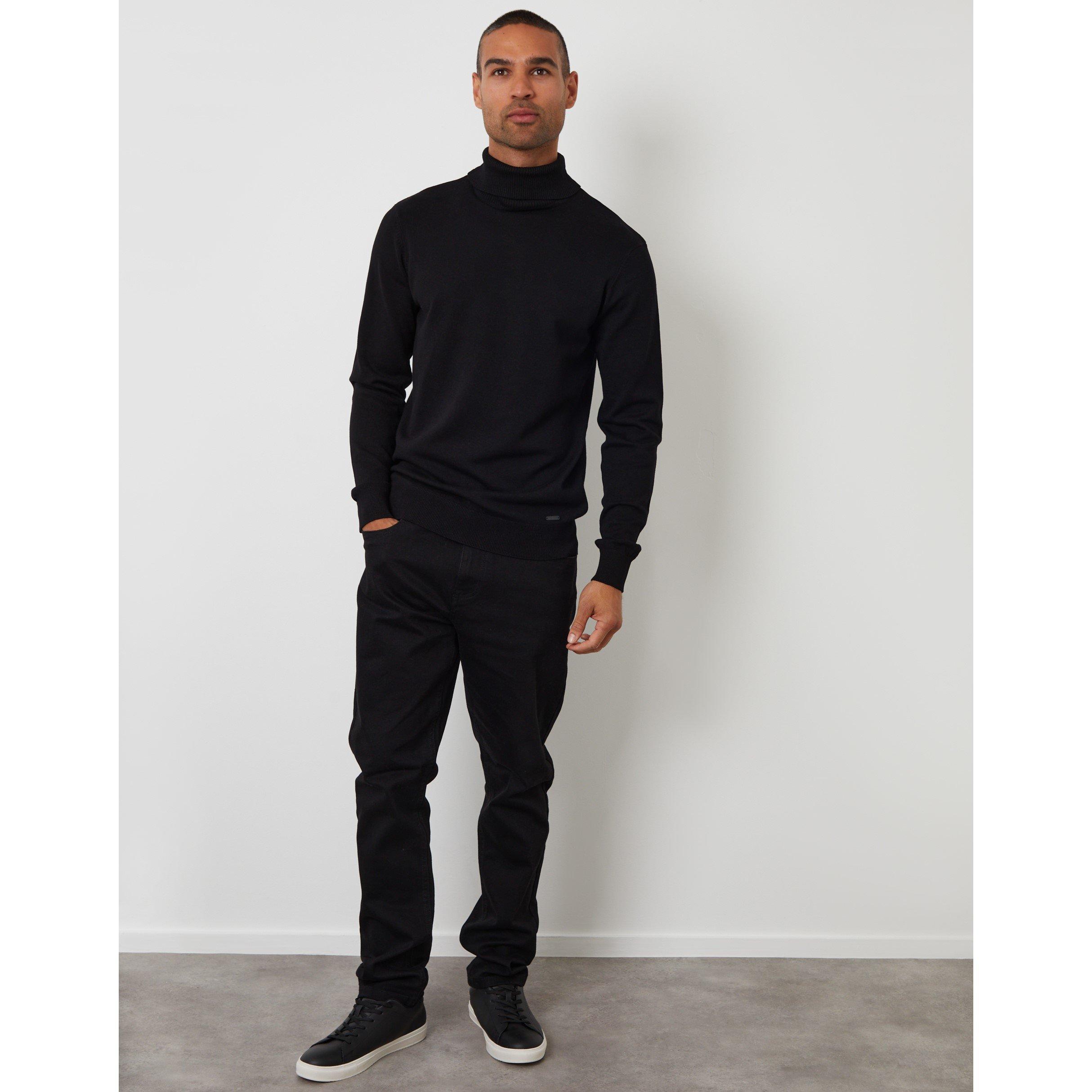 Zwart - Threadbare - TB Roll Turtle Neck Jumper - 2