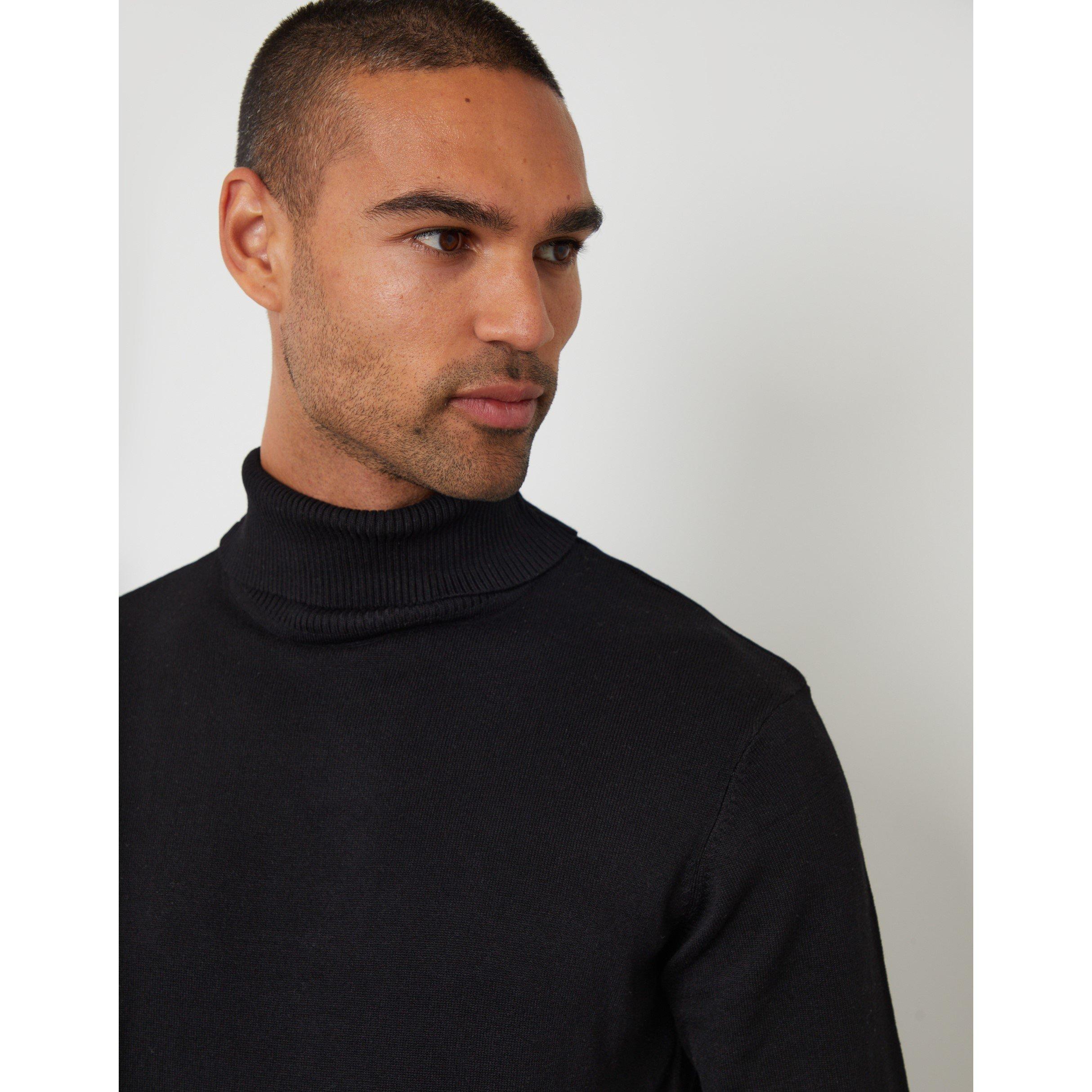 Zwart - Threadbare - TB Roll Turtle Neck Jumper - 4