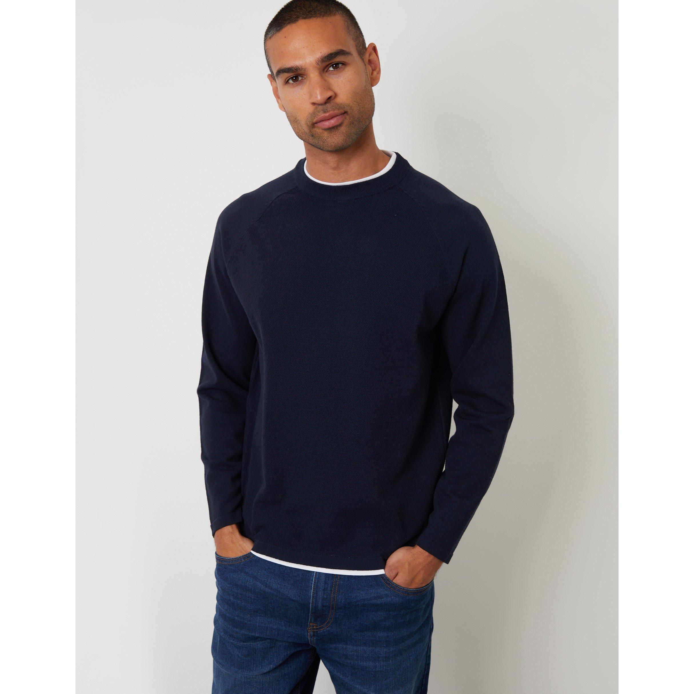 Threadbare Men's Trainer Crew Neck Jumper - Navy - Large