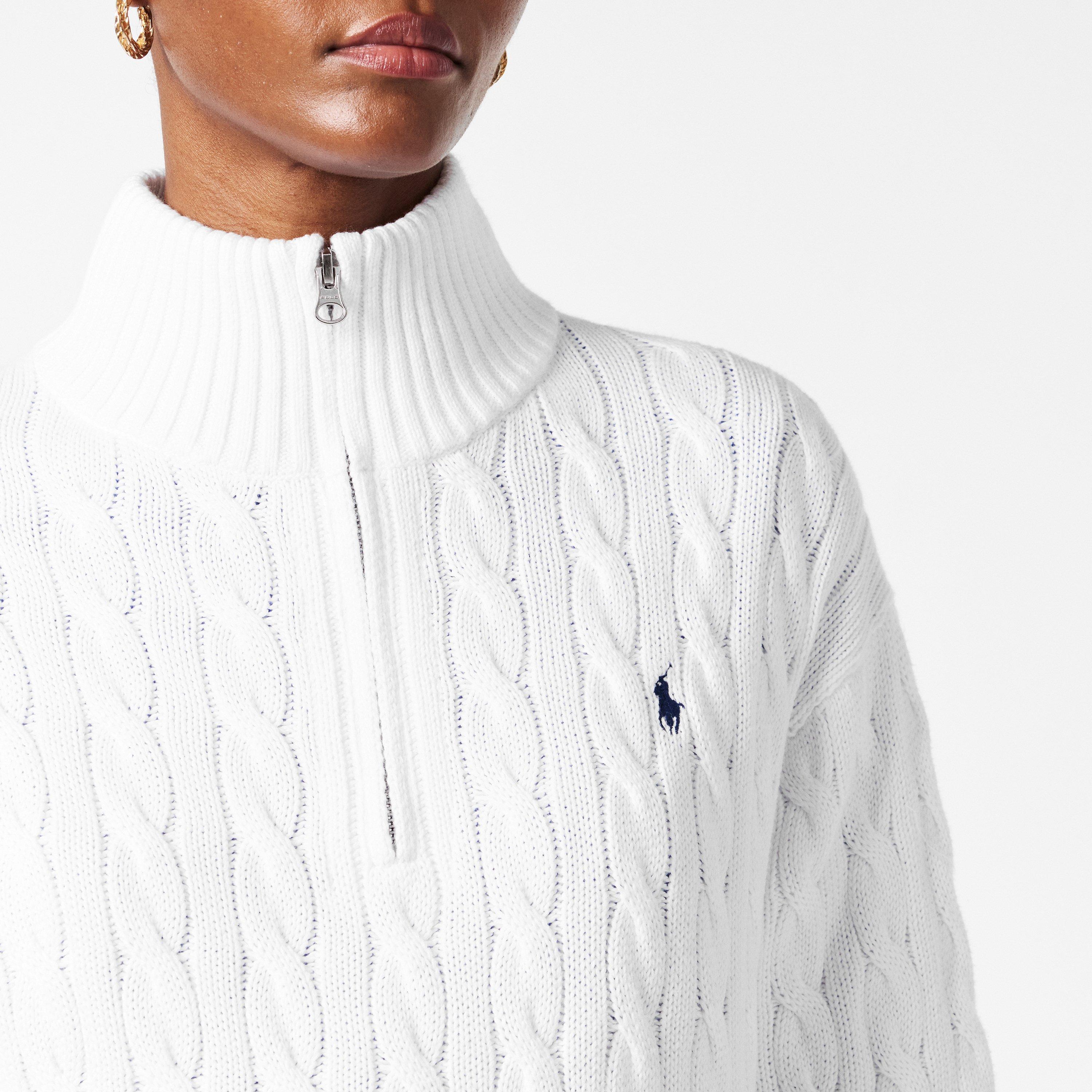 Polo Ralph Lauren Women's Cable 1/4 Zip Knitted Top | FRASERS