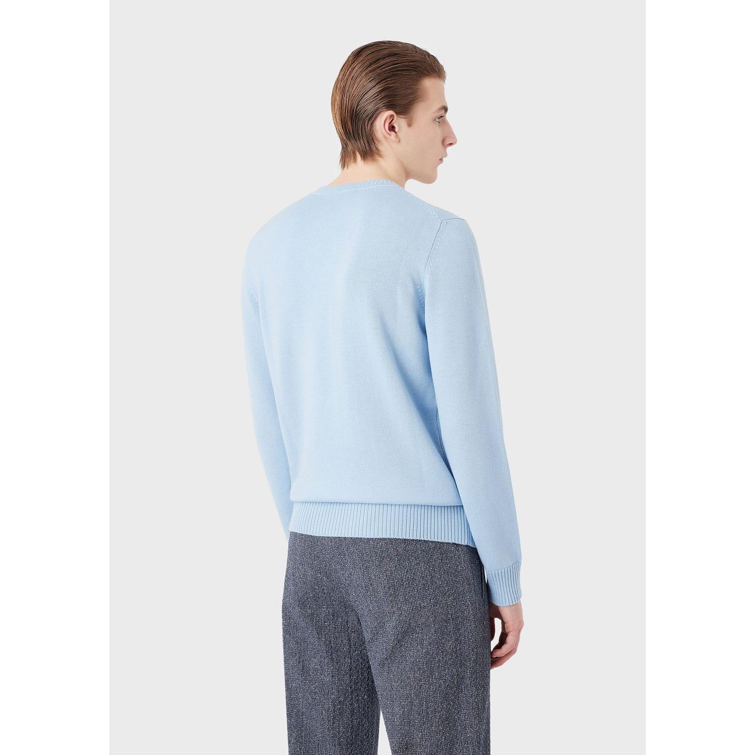 Blue - Emporio Armani - Virgin Wool Regular Fit Jumper - 2