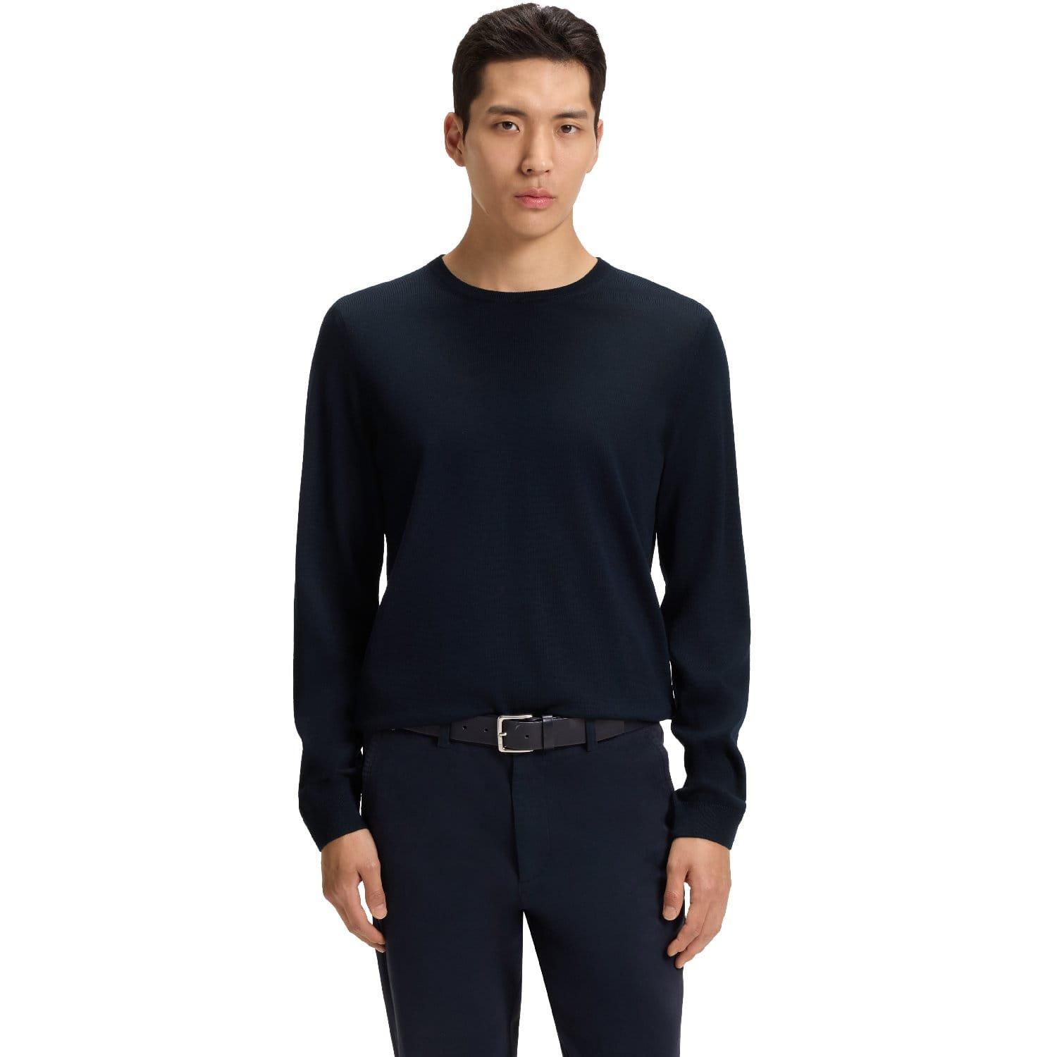 Dark Blue - Boss - Leno-P Knit Slim Fit Sweater - 1