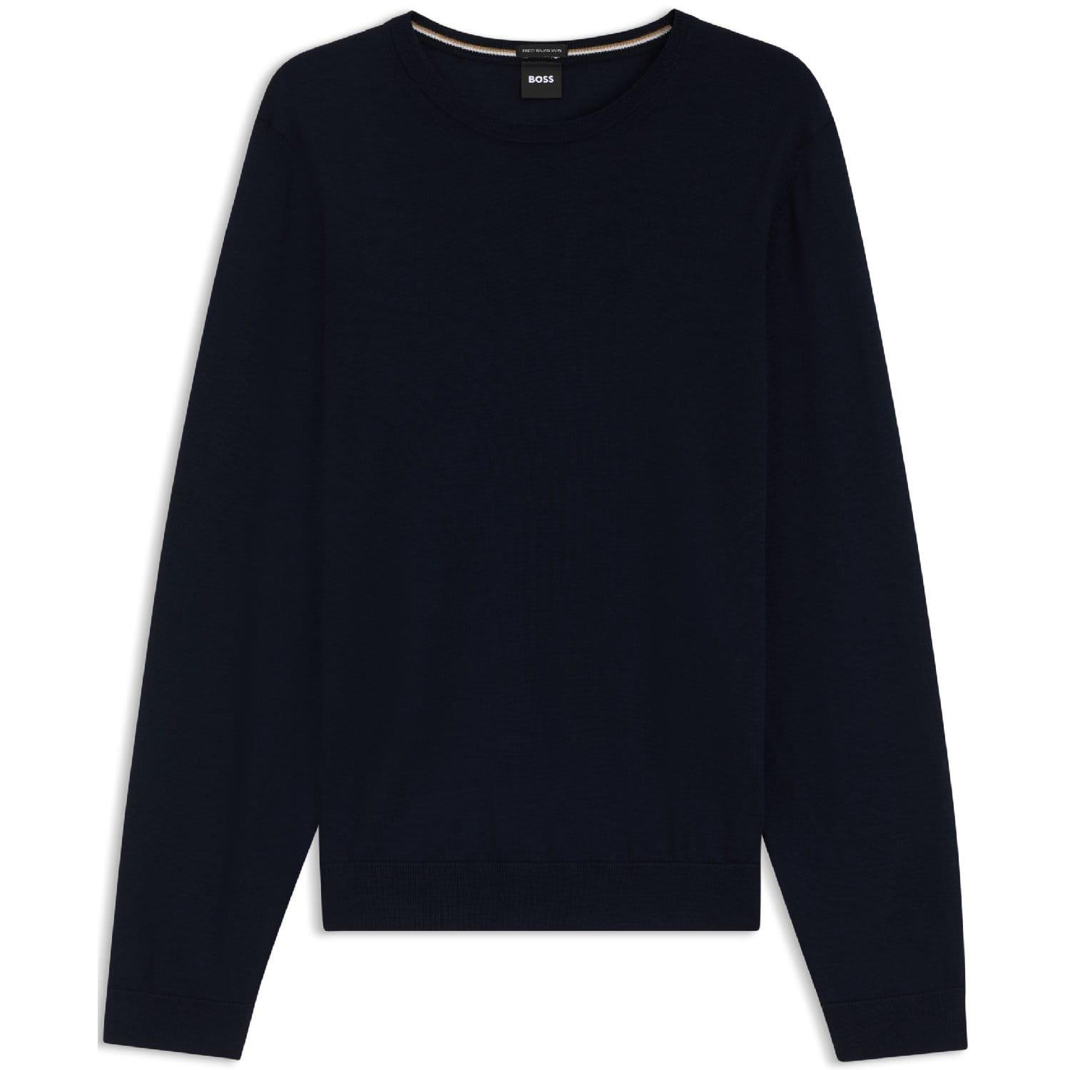 Dark Blue - Boss - Leno-P Knit Slim Fit Sweater - 3