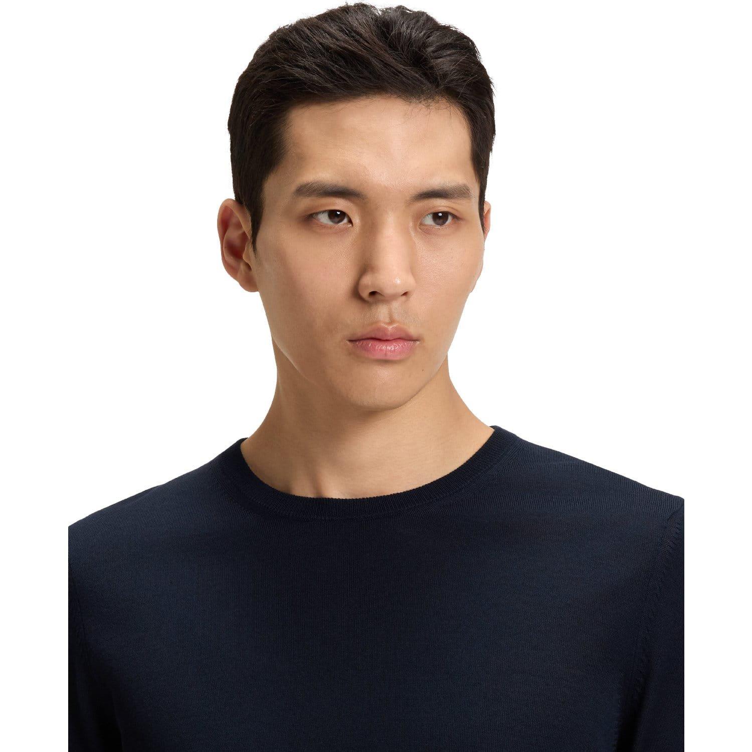 Dark Blue - Boss - Leno-P Knit Slim Fit Sweater - 4