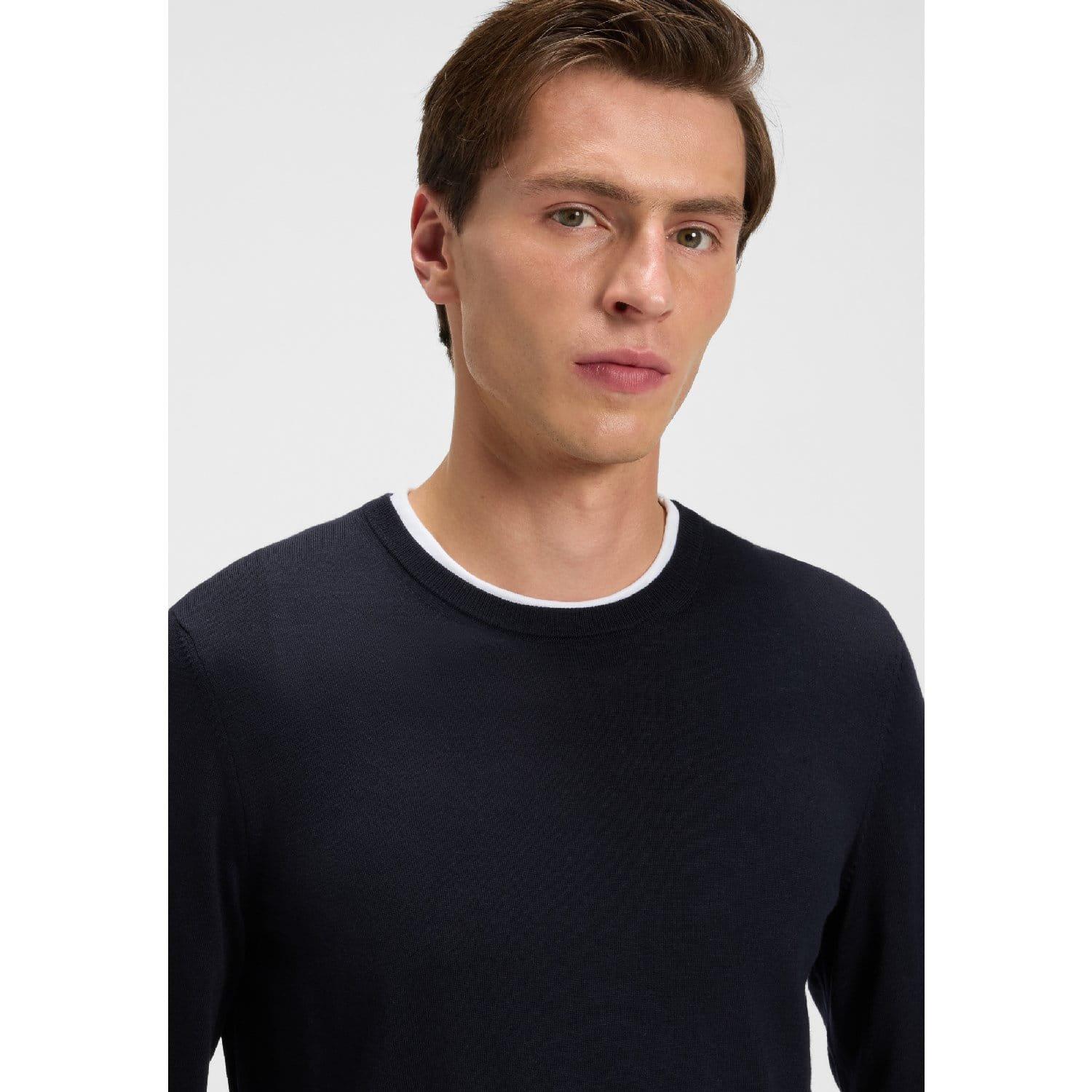 Dark Blue - Boss - Leno-P Knit Slim Fit Sweater - 5