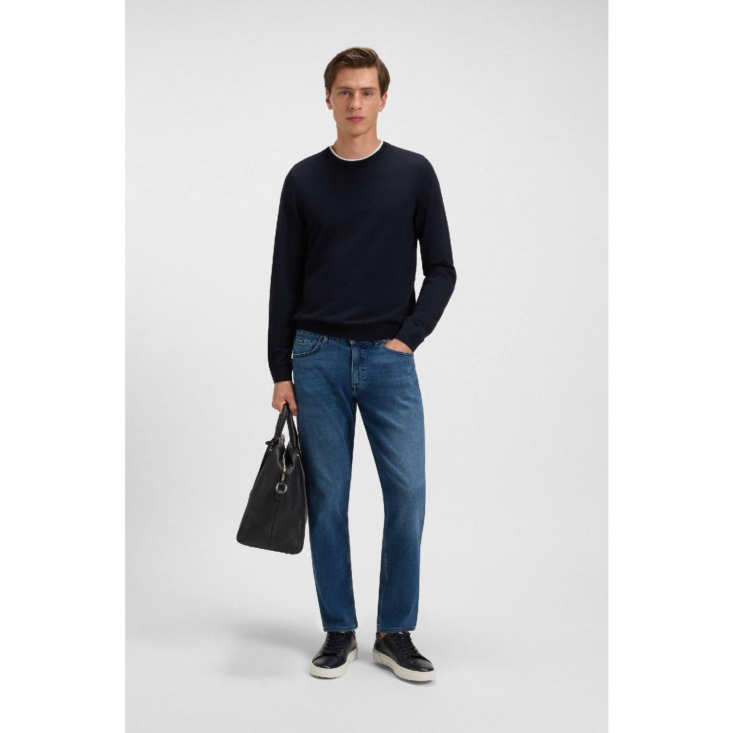 Dark Blue - Boss - Leno-P Knit Slim Fit Sweater - 6