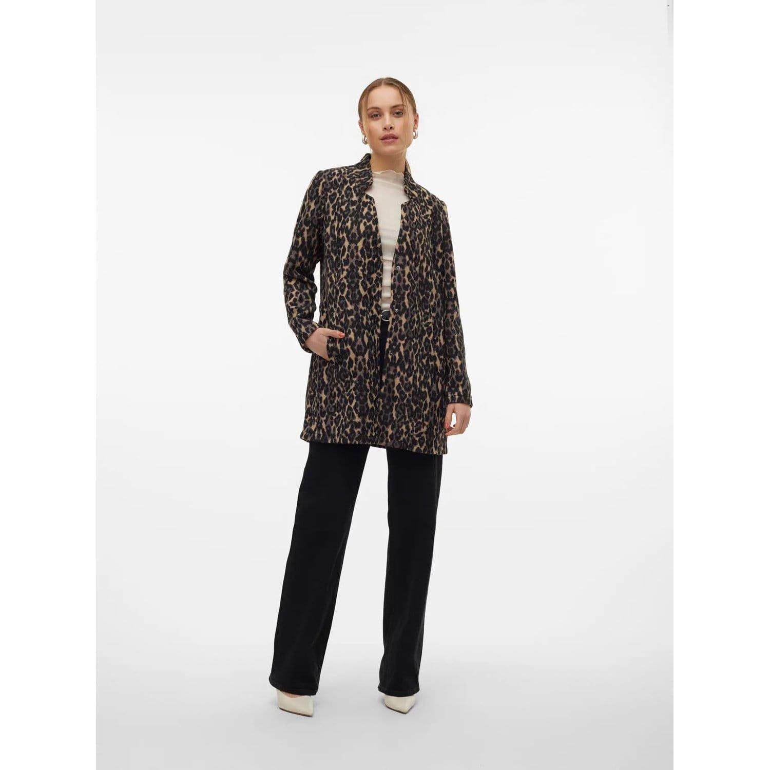 Brown - Vero Moda - Brushed Katrine Leopard Print Jacket - 4