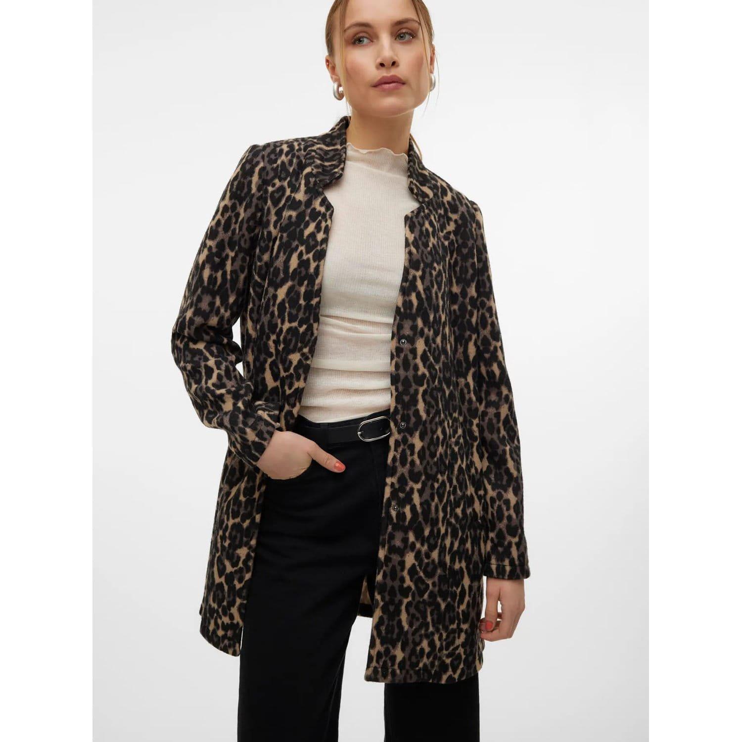 Brown - Vero Moda - Brushed Katrine Leopard Print Jacket - 5